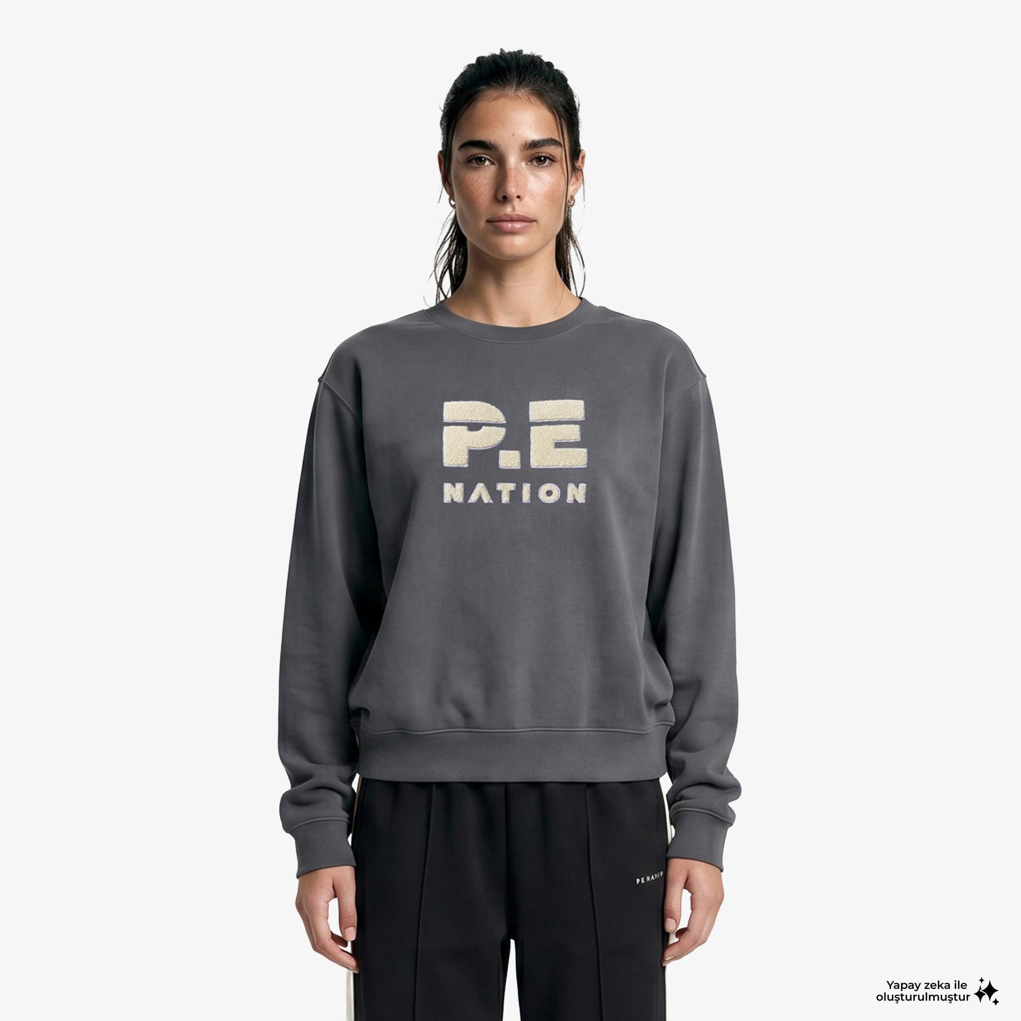 P.E Nation Heads Up 2 Kadın Gri Sweatshirt