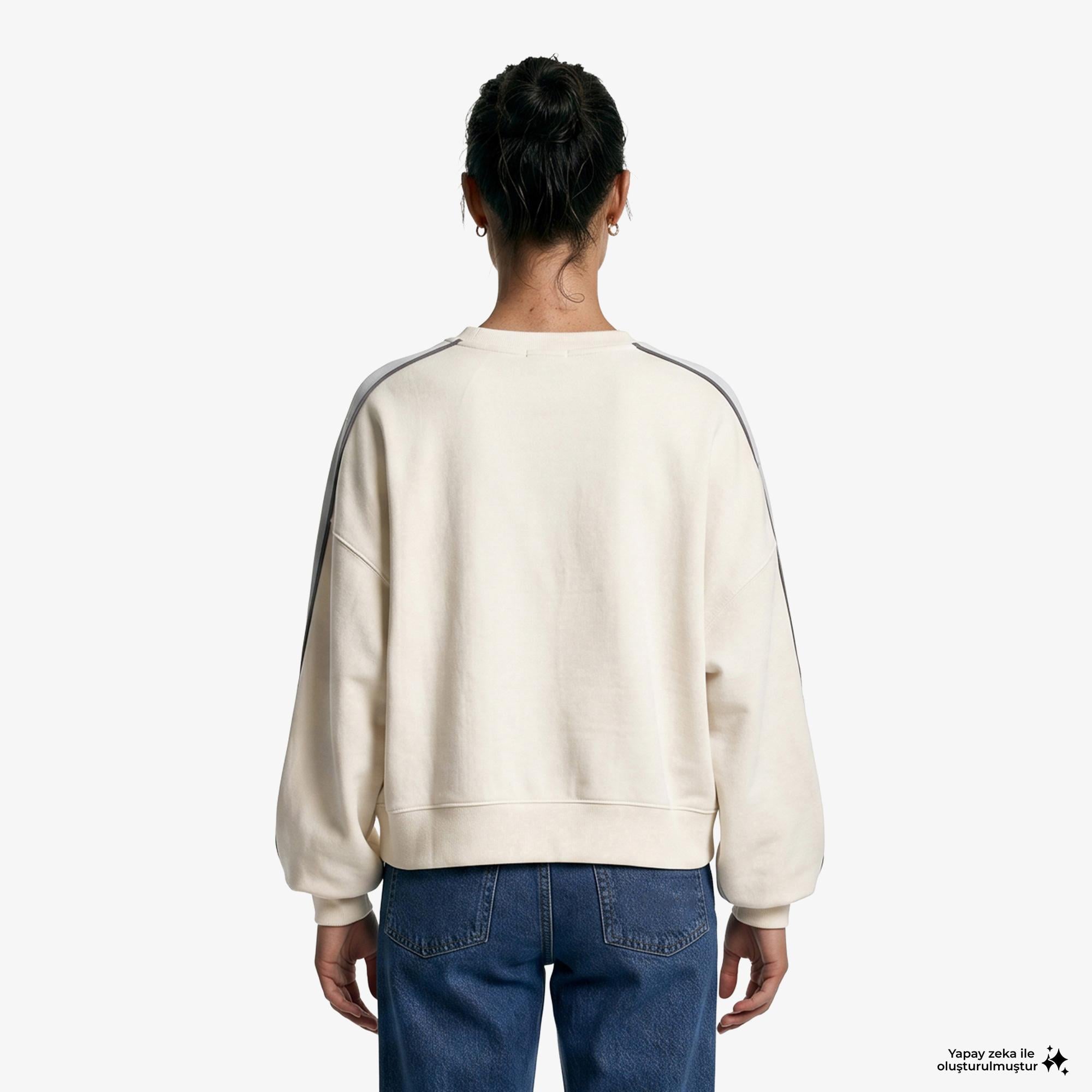 P.E Nation Align Zip Kadın Krem Rengi Sweatshirt