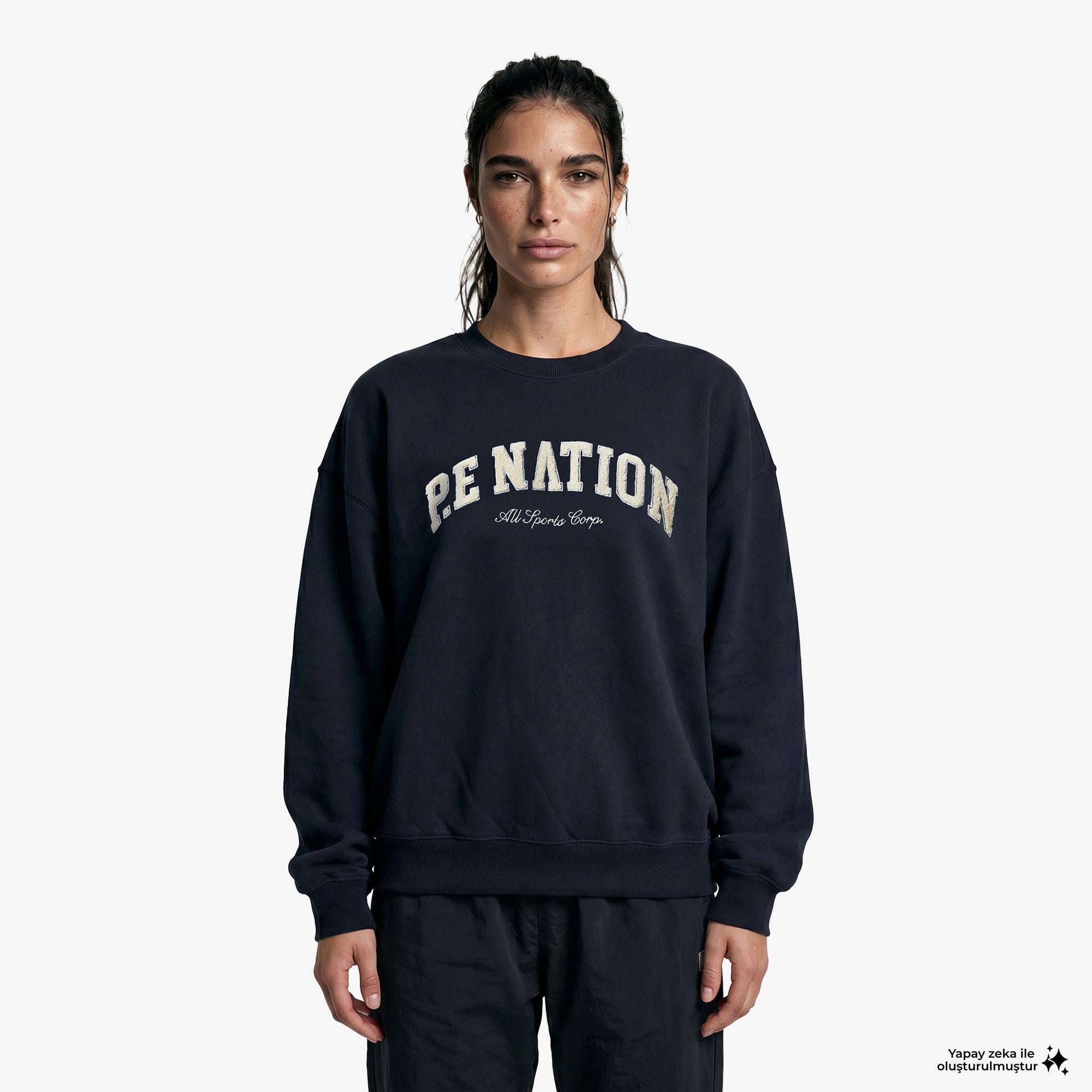 P.E Nation Heritage Kadın Koyu Lacivert Sweatshirt