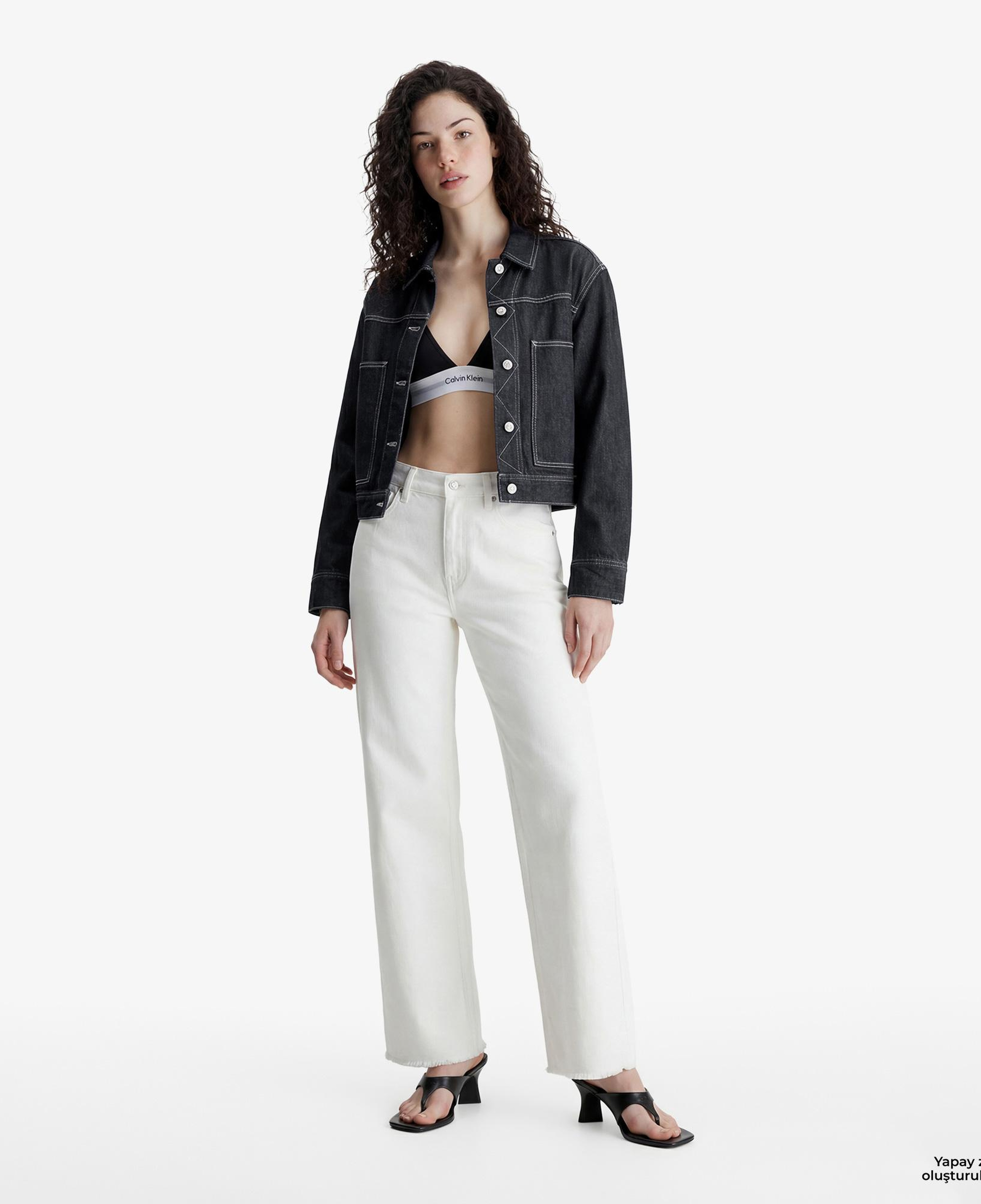Calvin Klein The Wide Leg Raw Kadın Beyaz Jean