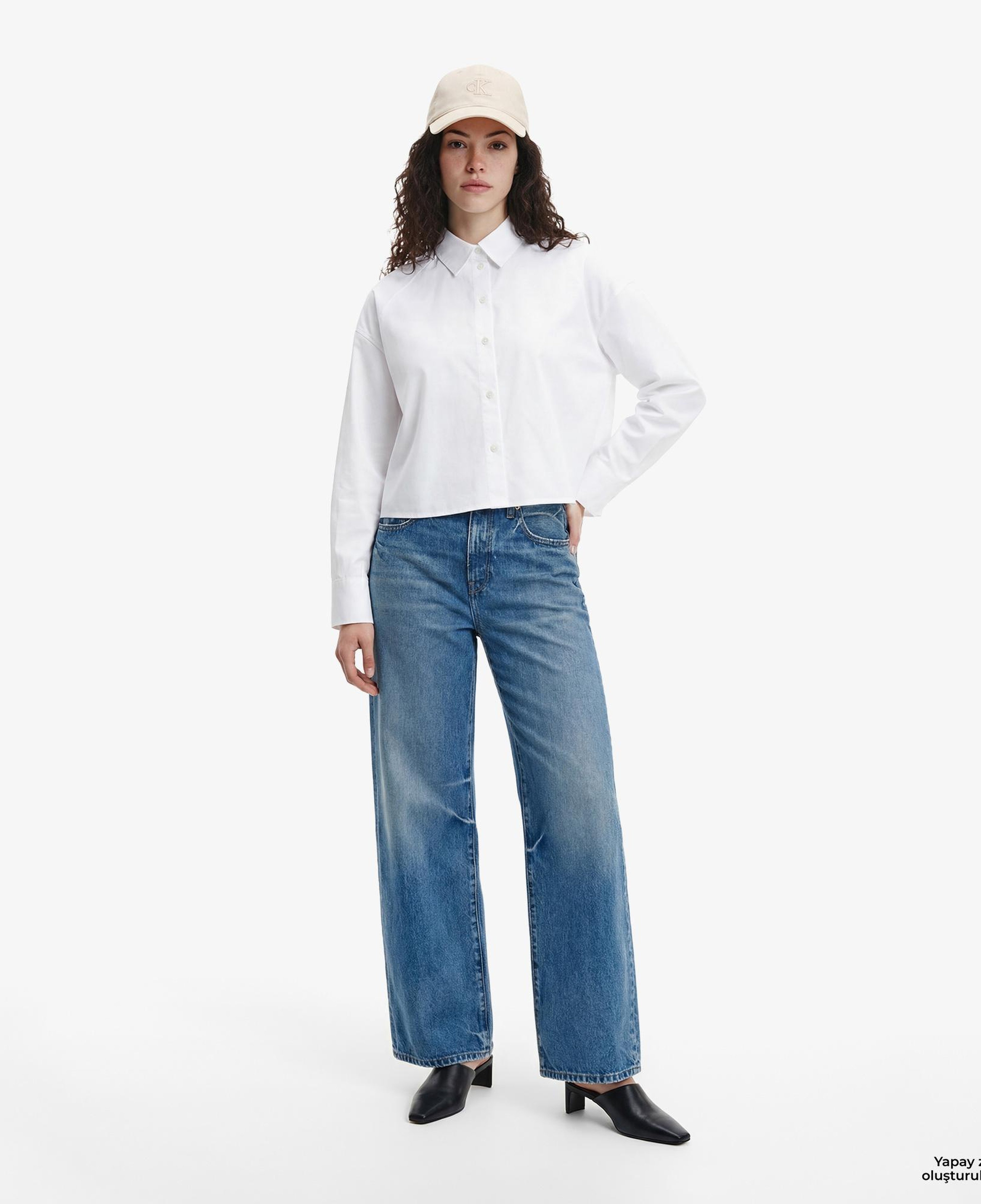 Calvin Klein The Wide Leg Kadın Gri Jean