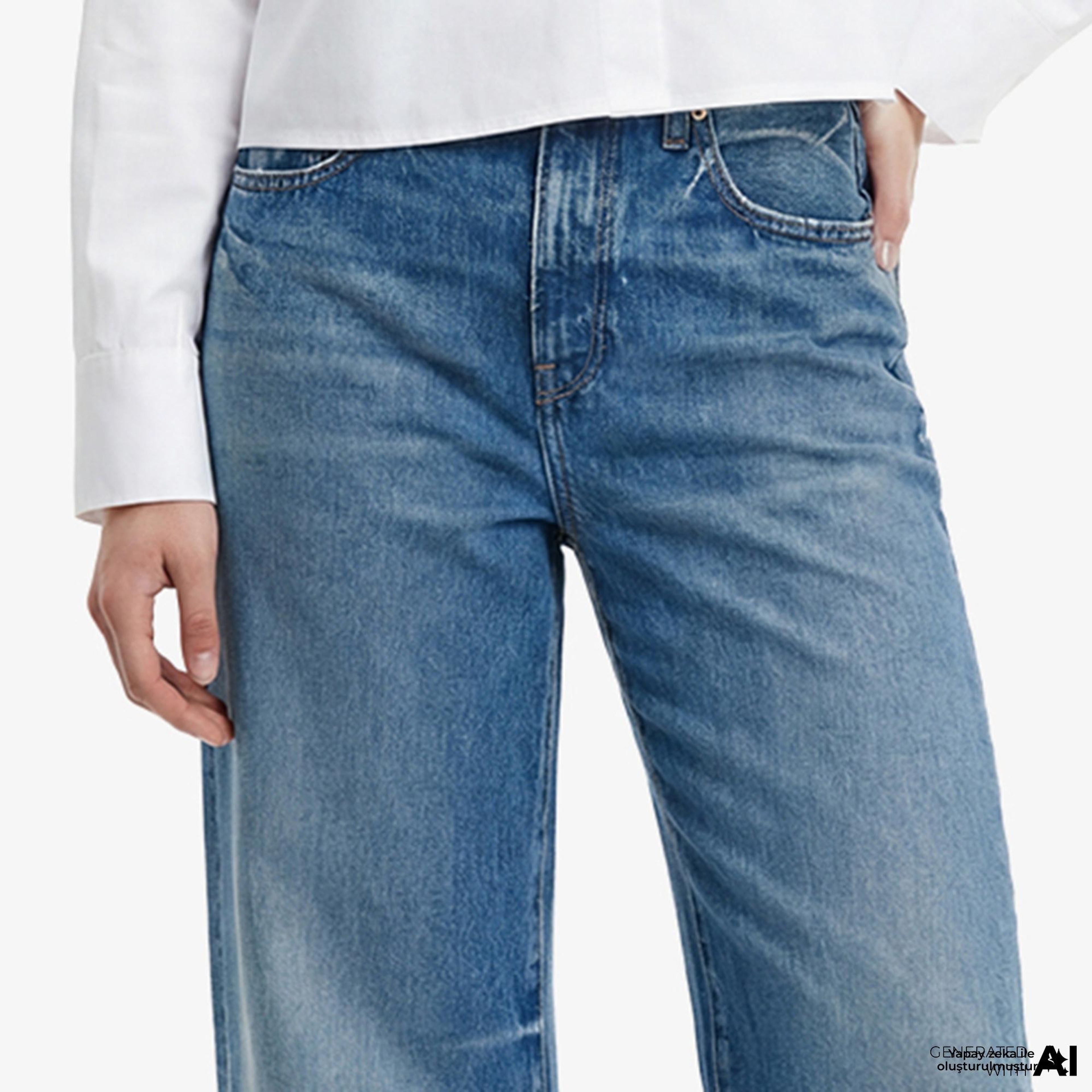 Calvin Klein The Wide Leg Kadın Gri Jean