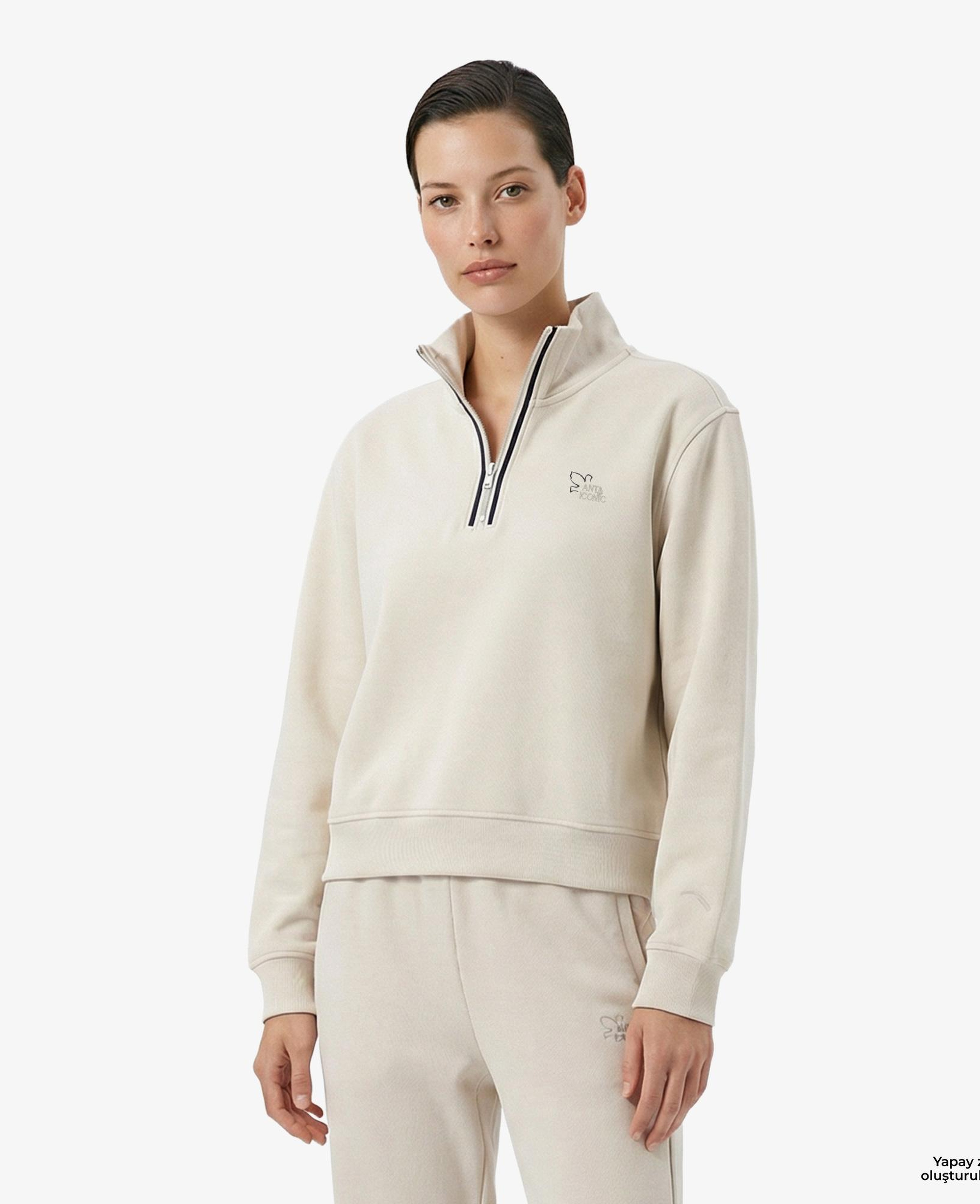 Anta Fearless Trip Kadın Beyaz Sweatshirt