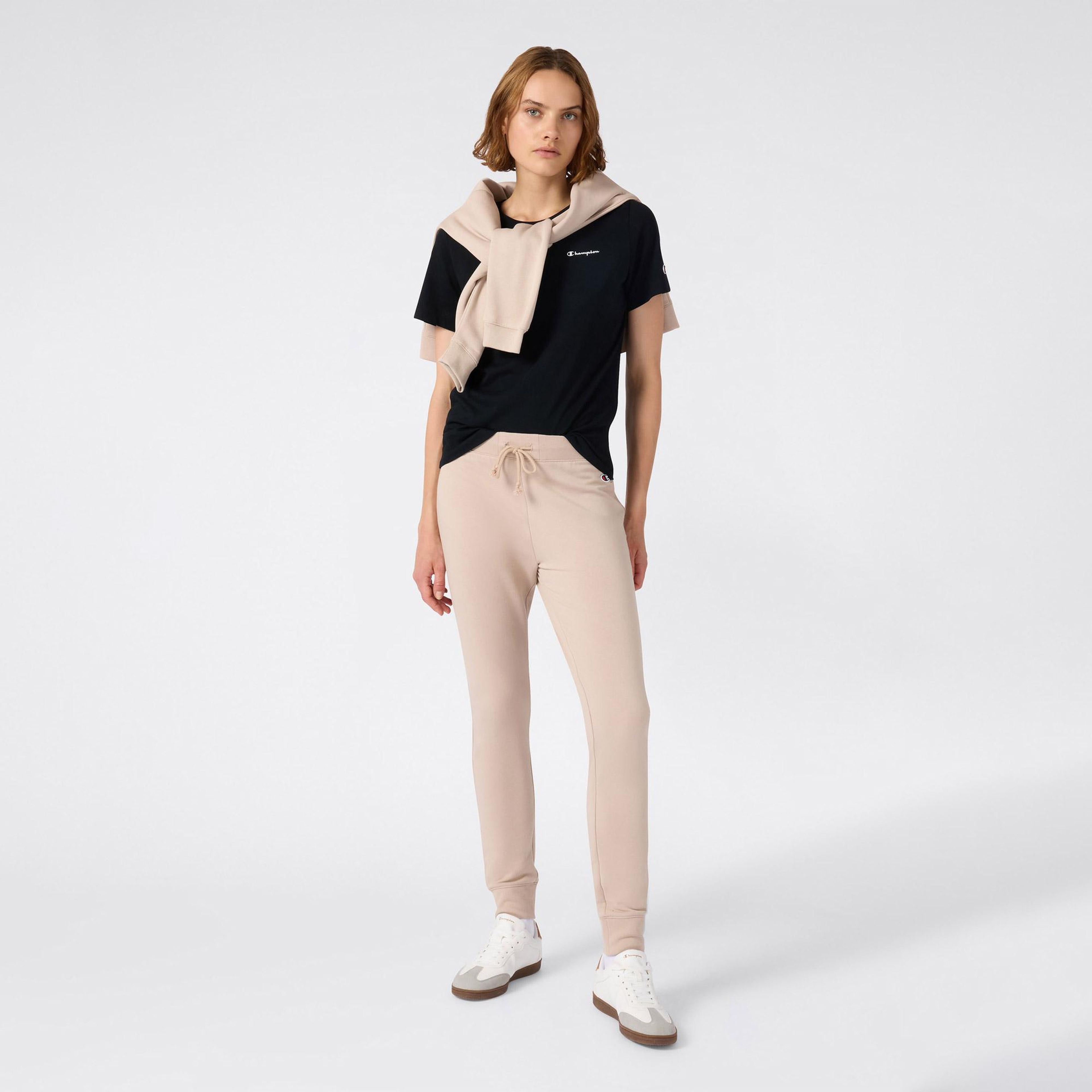 Champion SS Regular Fit Kadın Siyah T-Shirt
