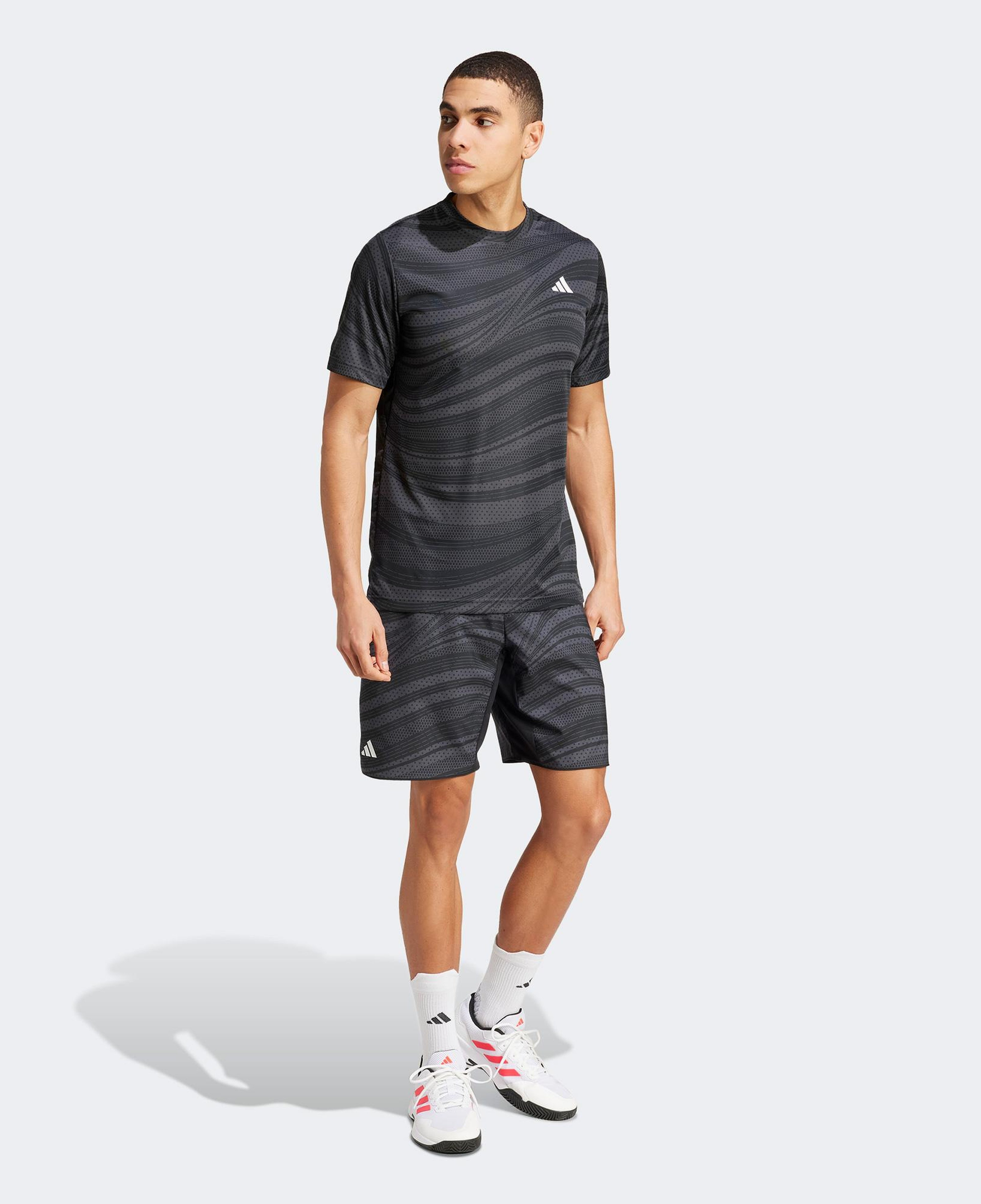 adidas Club Climacool Graphic Erkek Gri Tenis Şortu