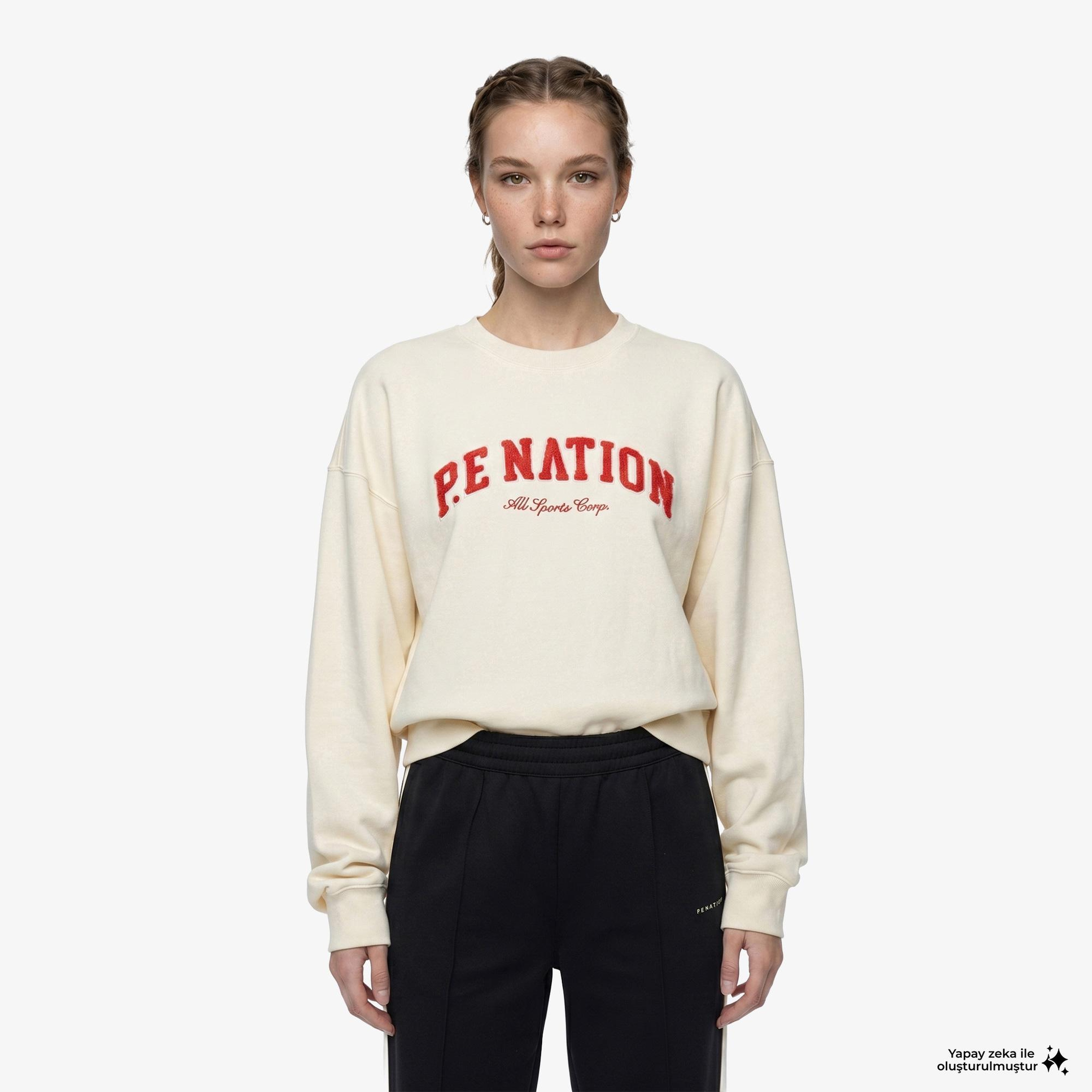 P.E Nation Heritage Kadın Krem Rengi Sweatshirt