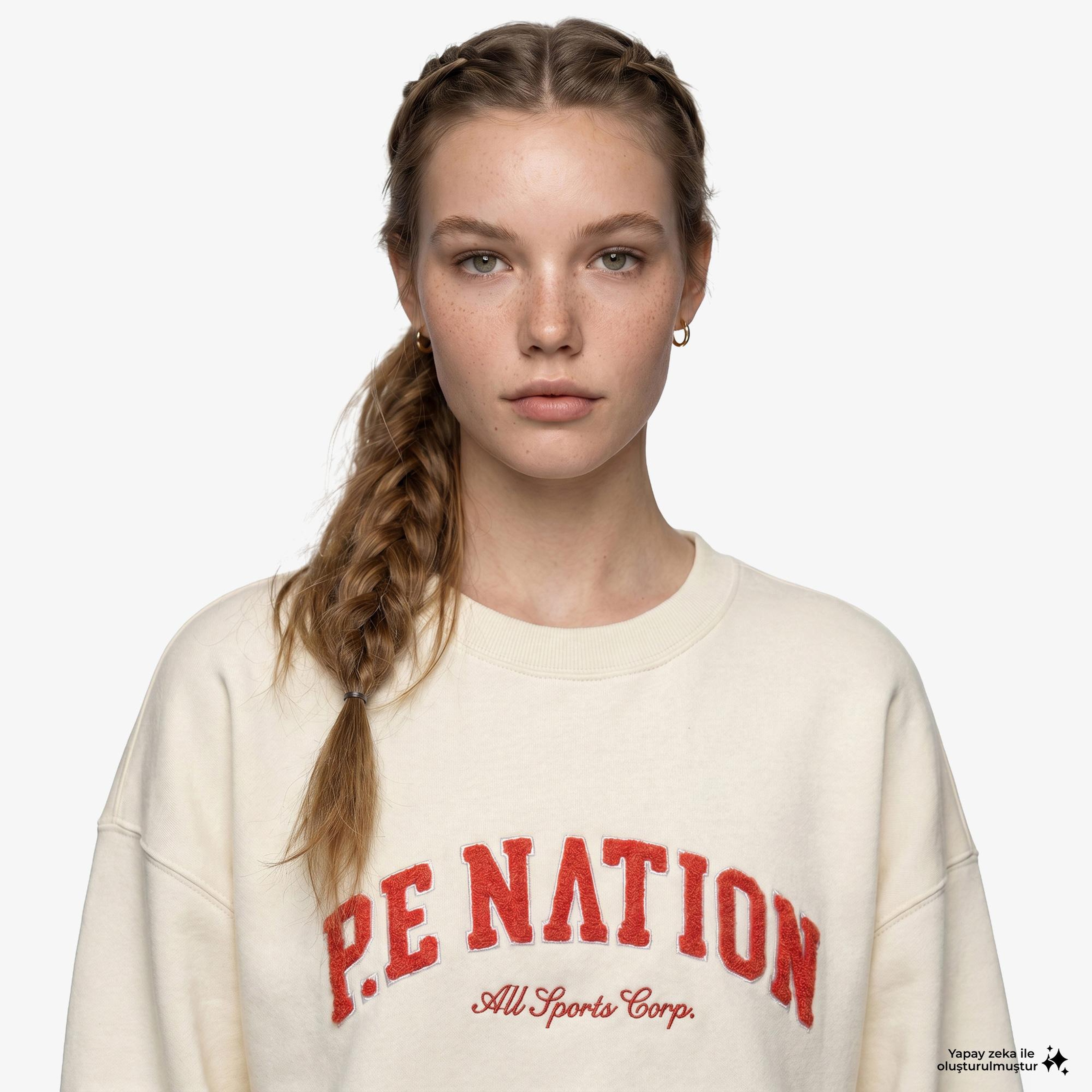 P.E Nation Heritage Kadın Krem Rengi Sweatshirt