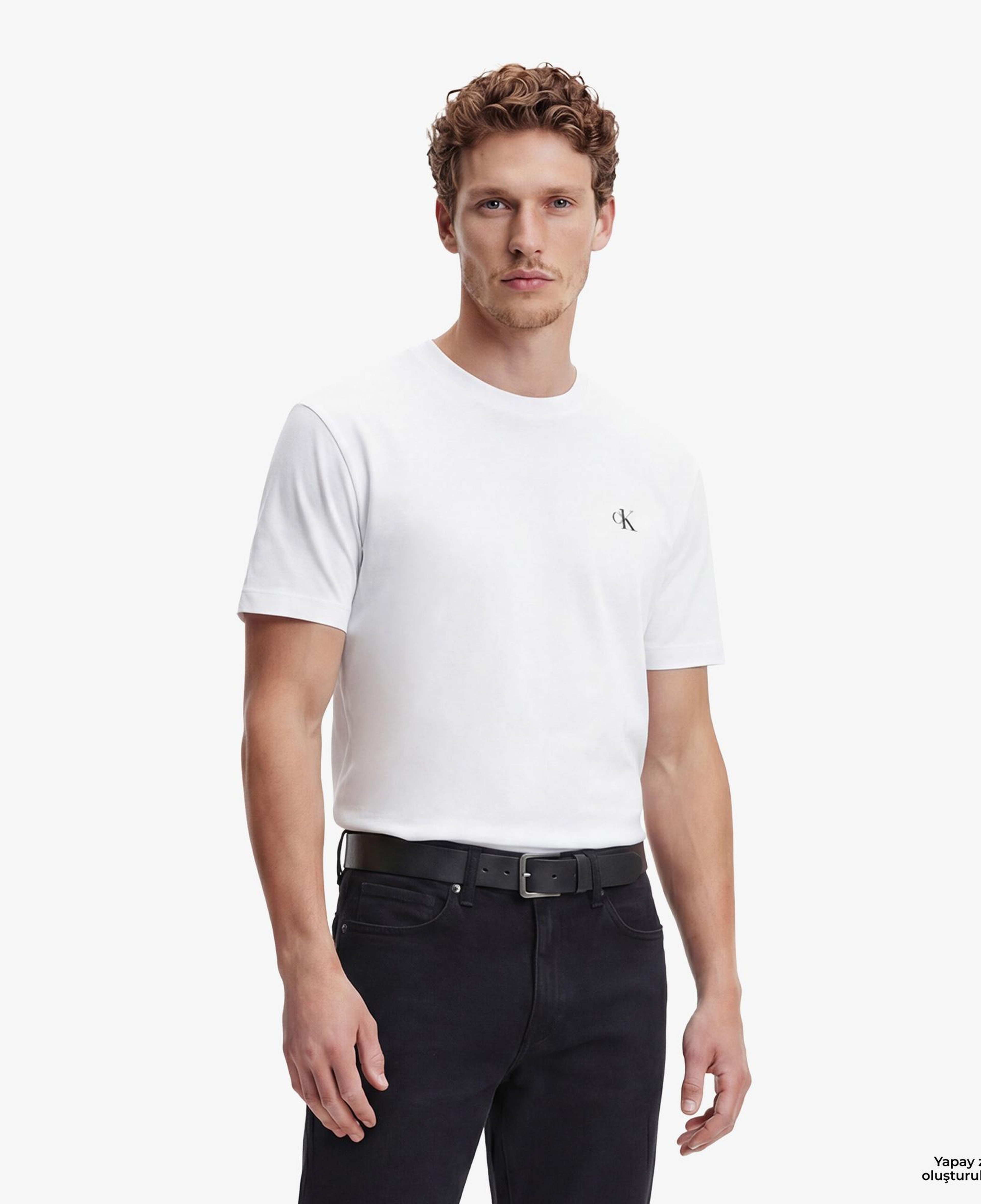 Calvin Klein Classic Monogram 2'li Erkek Renkli T-Shirt
