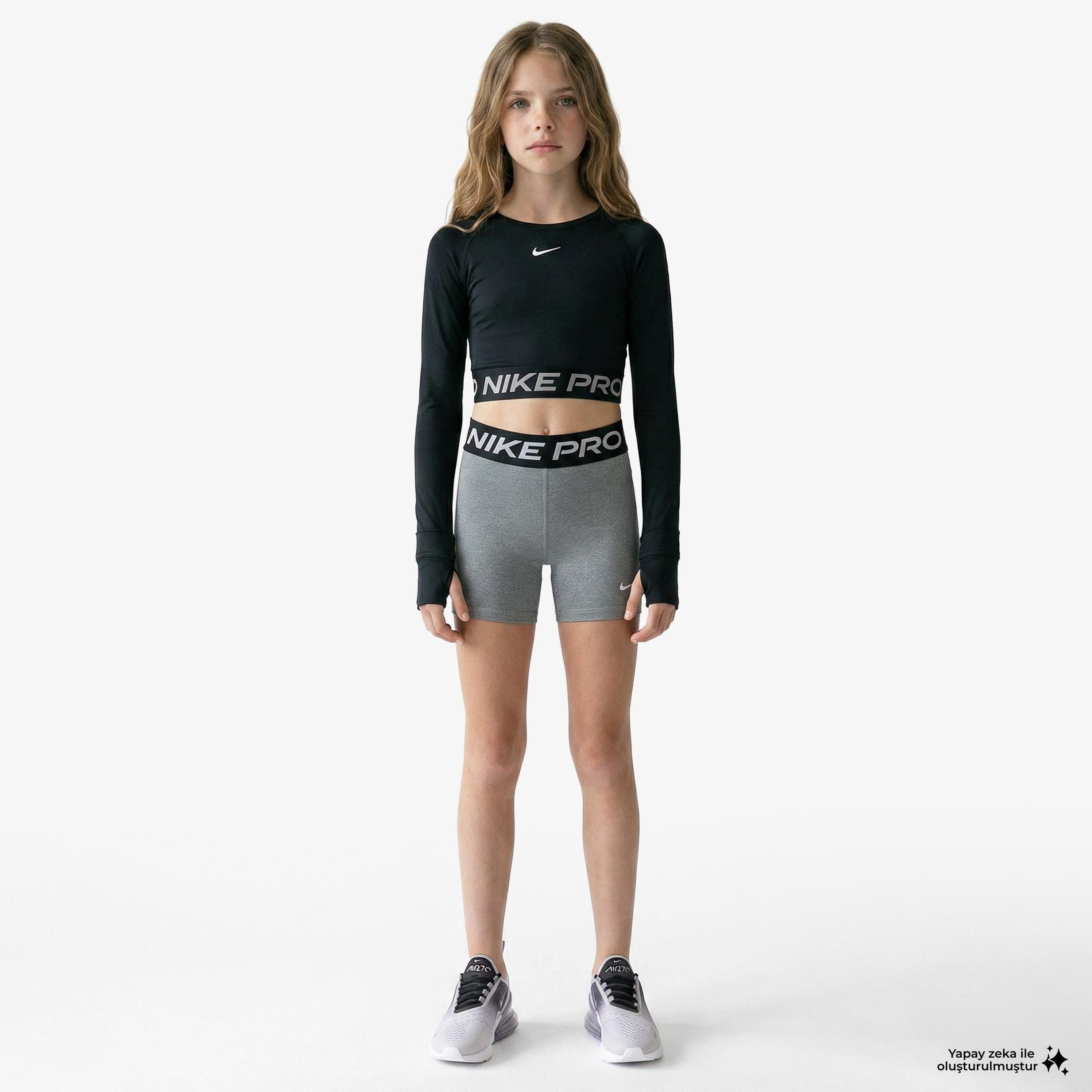 Nike Pro Çocuk Gri Kısa Tayt