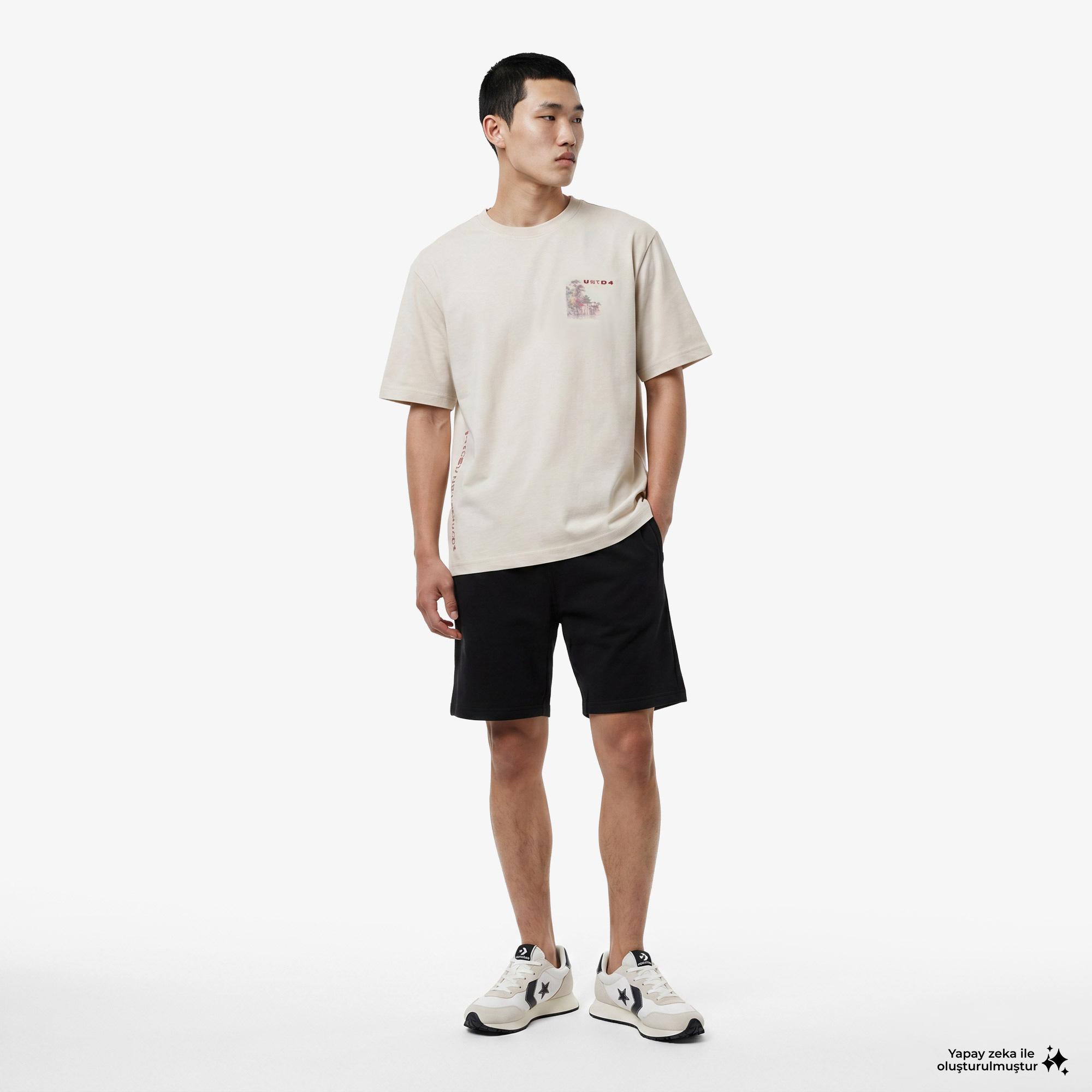 UNITED4 Erkek Bej Modal Karışımlı T-Shirt
