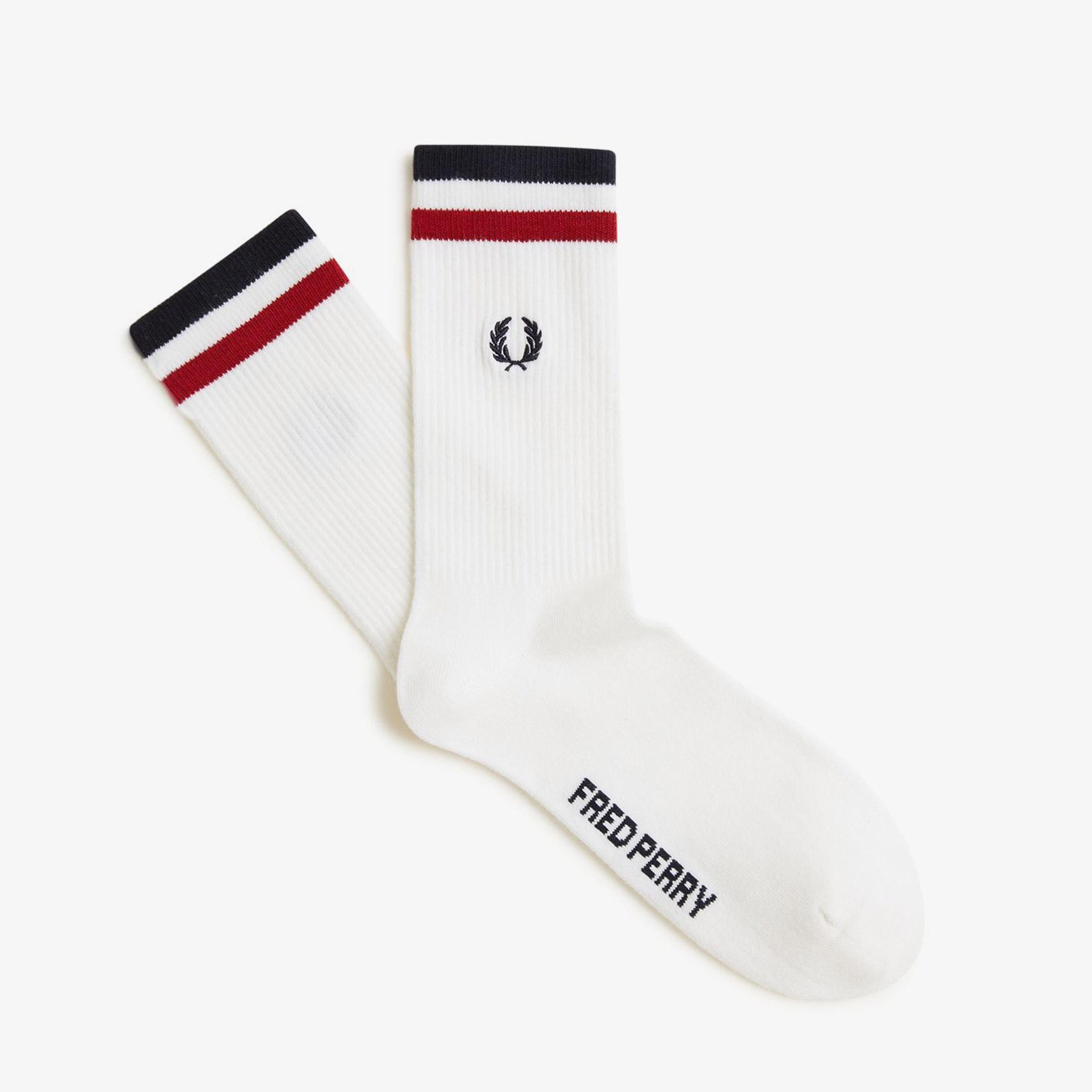 Fred Perry Unisex Beyaz Çorap