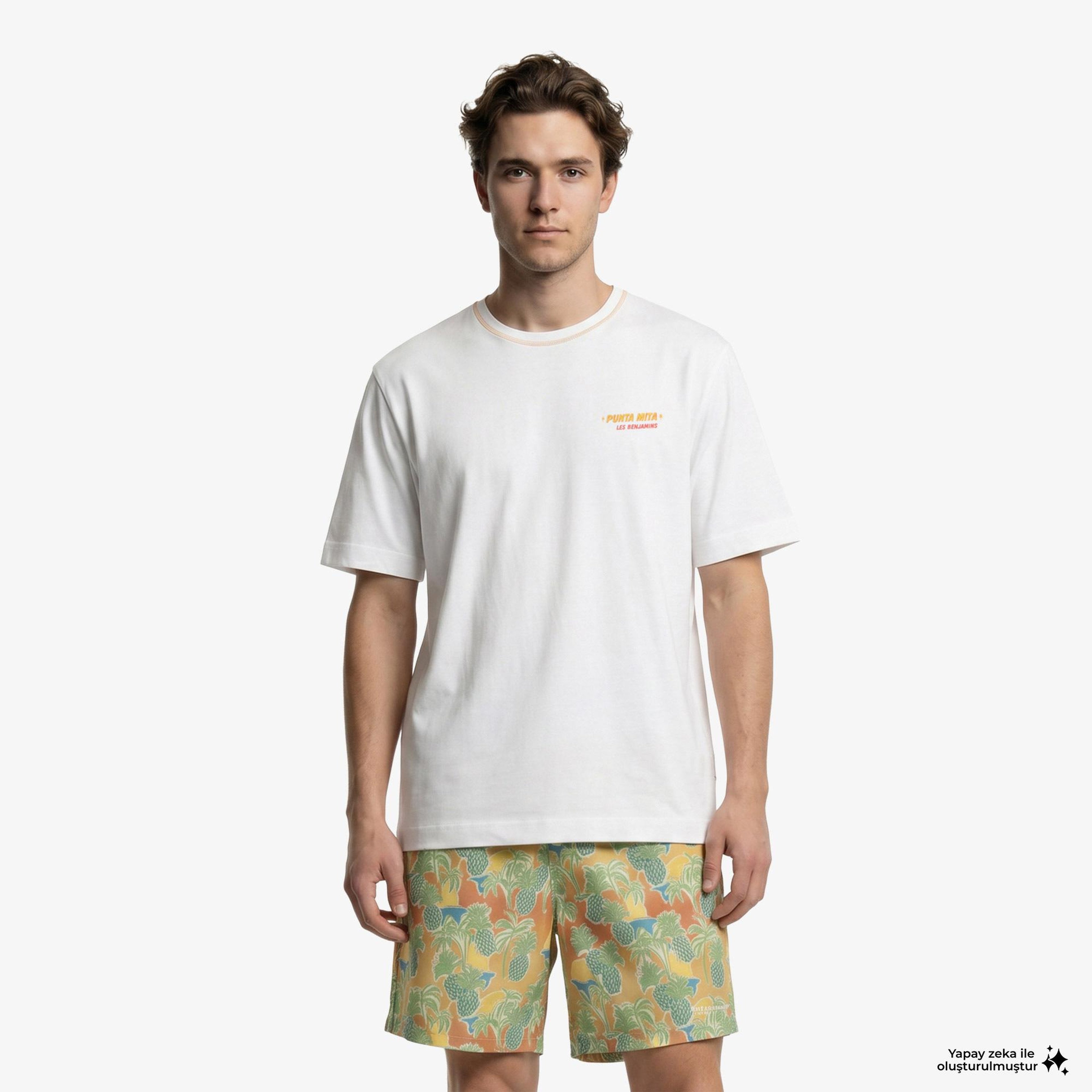 Les Benjamins 001 Erkek Beyaz T-Shirt