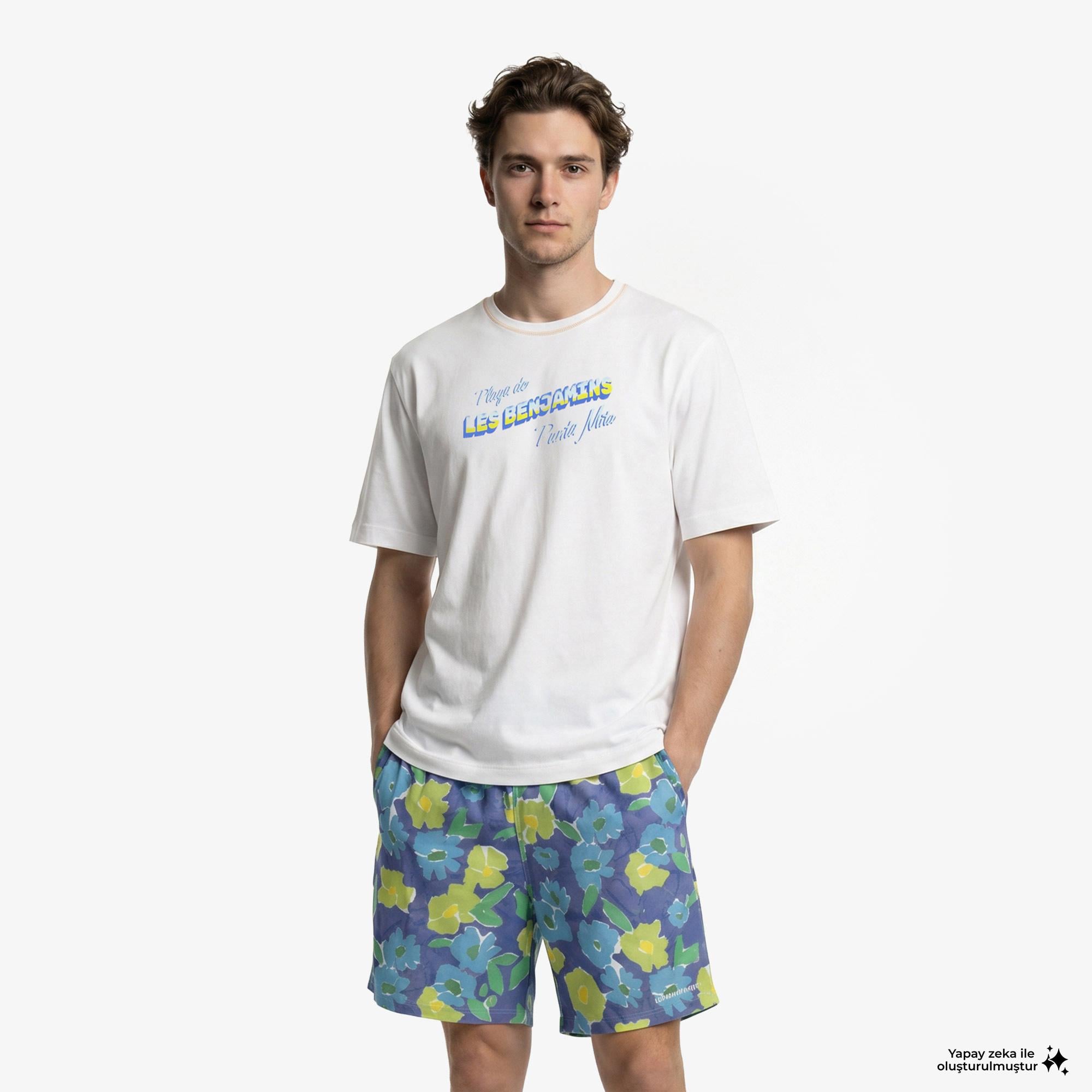Les Benjamins 002 Erkek Beyaz T-Shirt