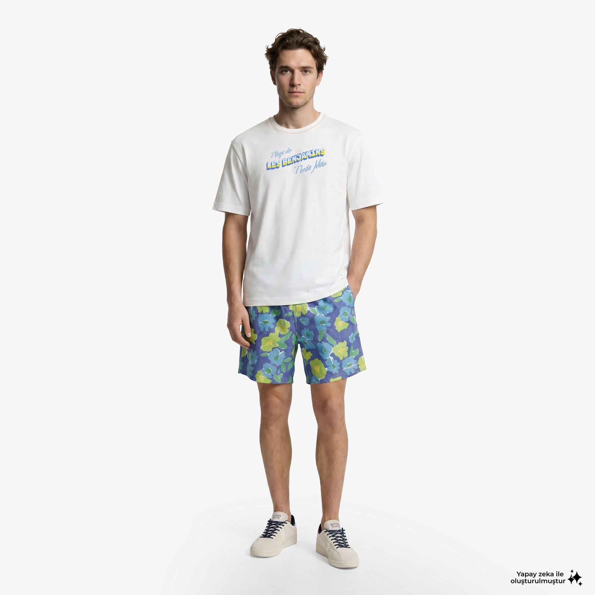 Les Benjamins 002 Erkek Beyaz T-Shirt