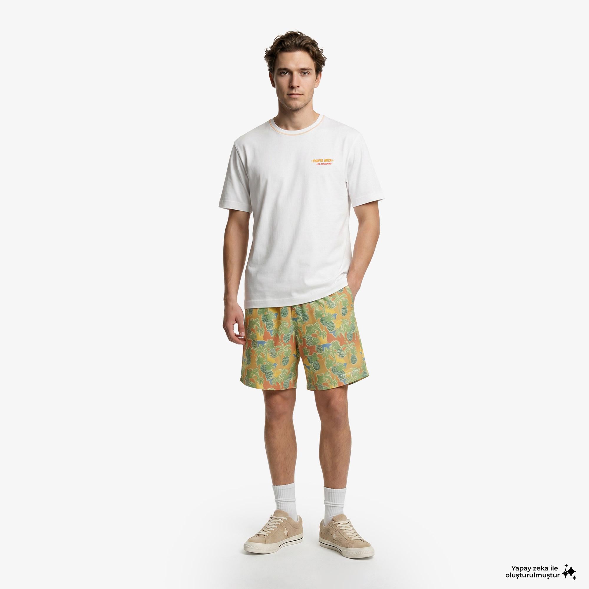Les Benjamins 001 Erkek Beyaz T-Shirt