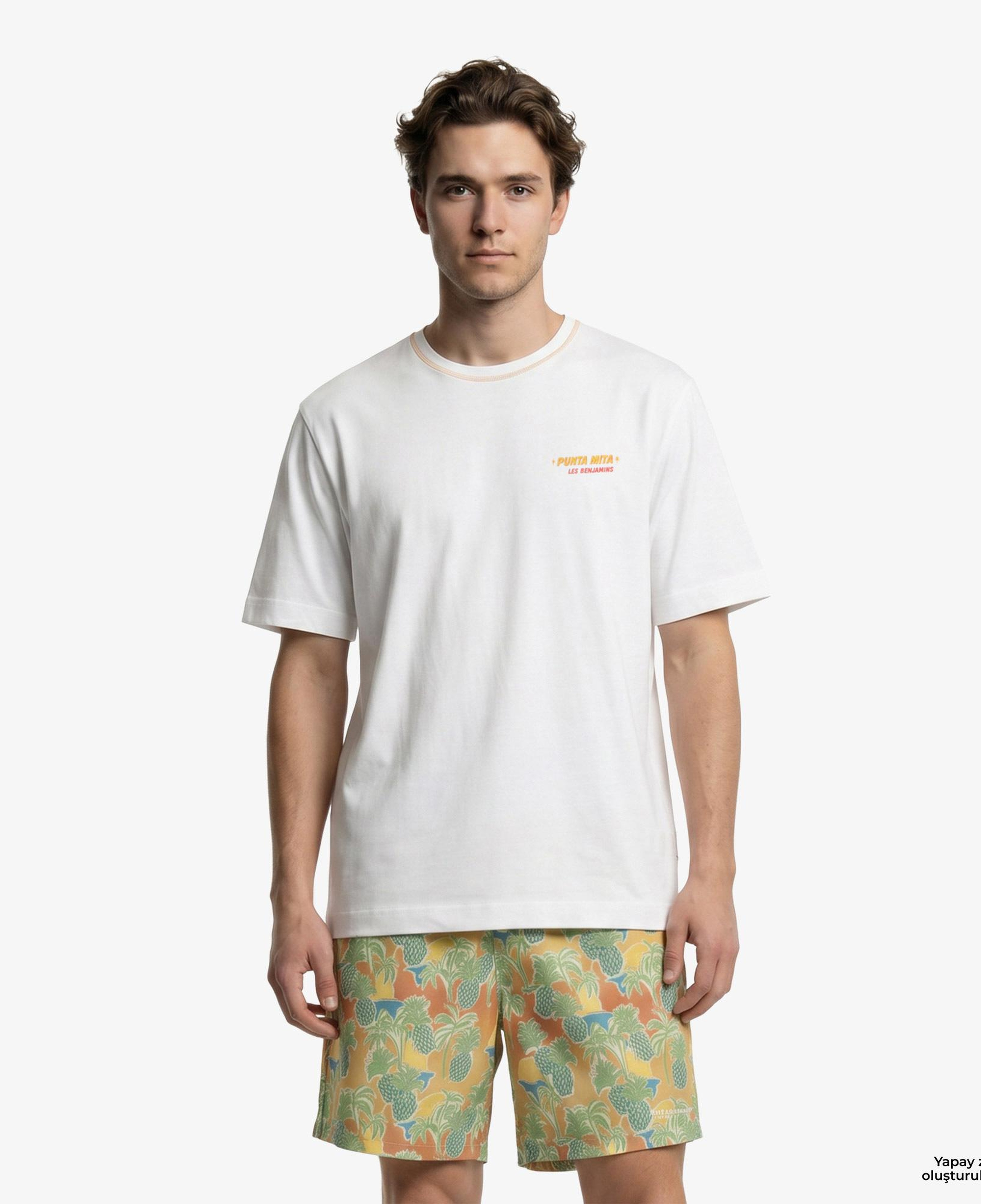 Les Benjamins 001 Erkek Beyaz T-Shirt