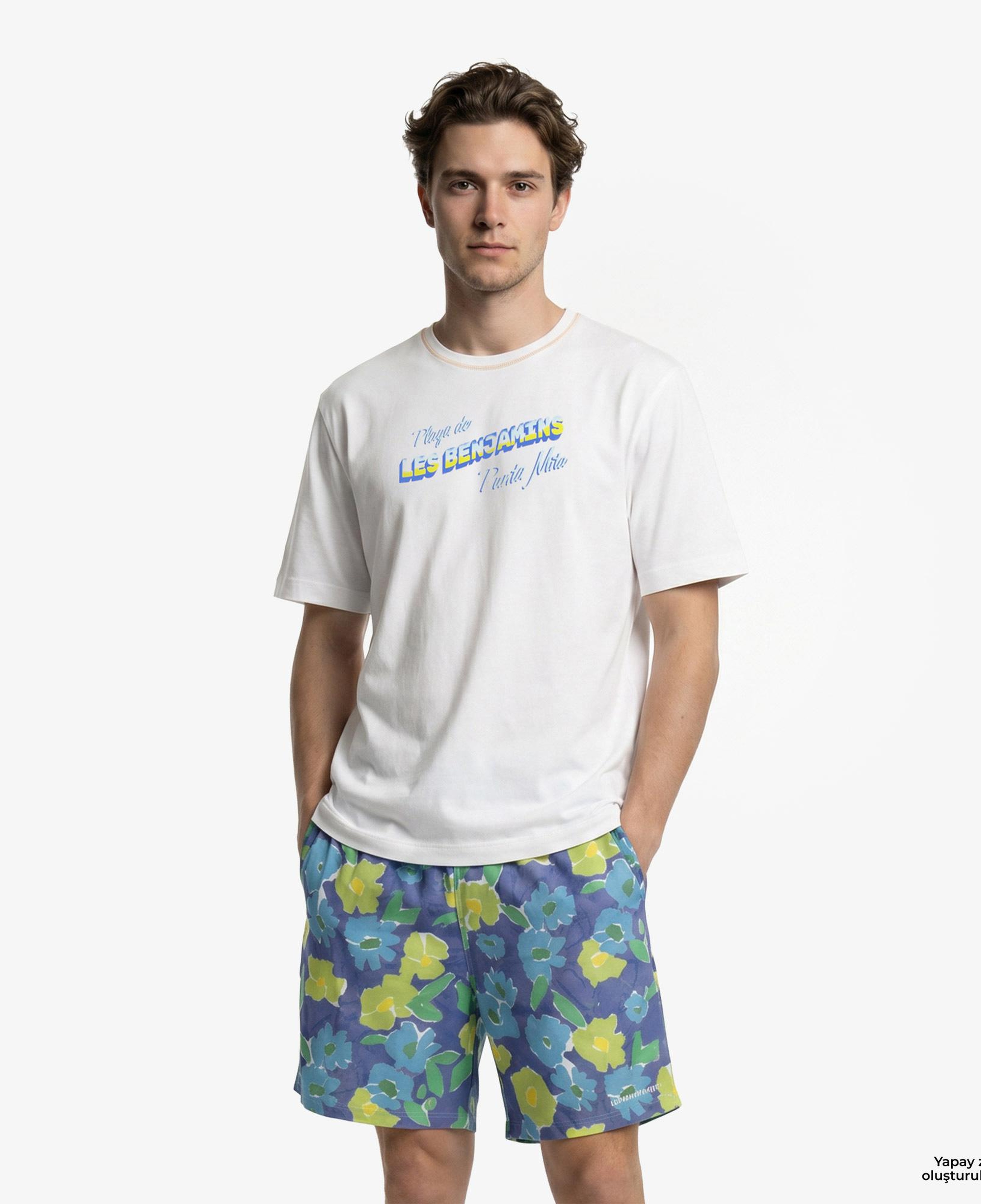 Les Benjamins 002 Erkek Beyaz T-Shirt