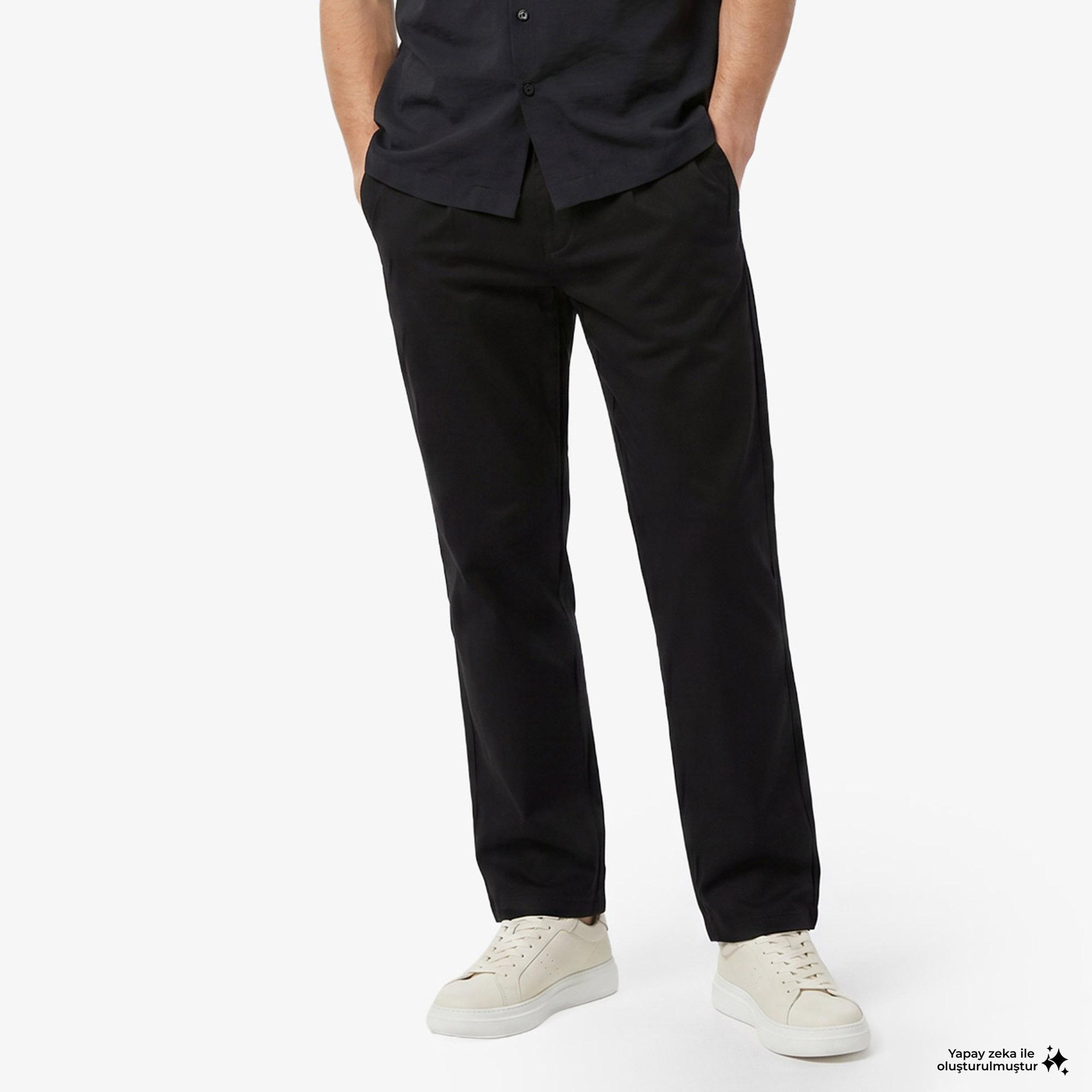Nautica Erkek Siyah Regular Fit Pantolon