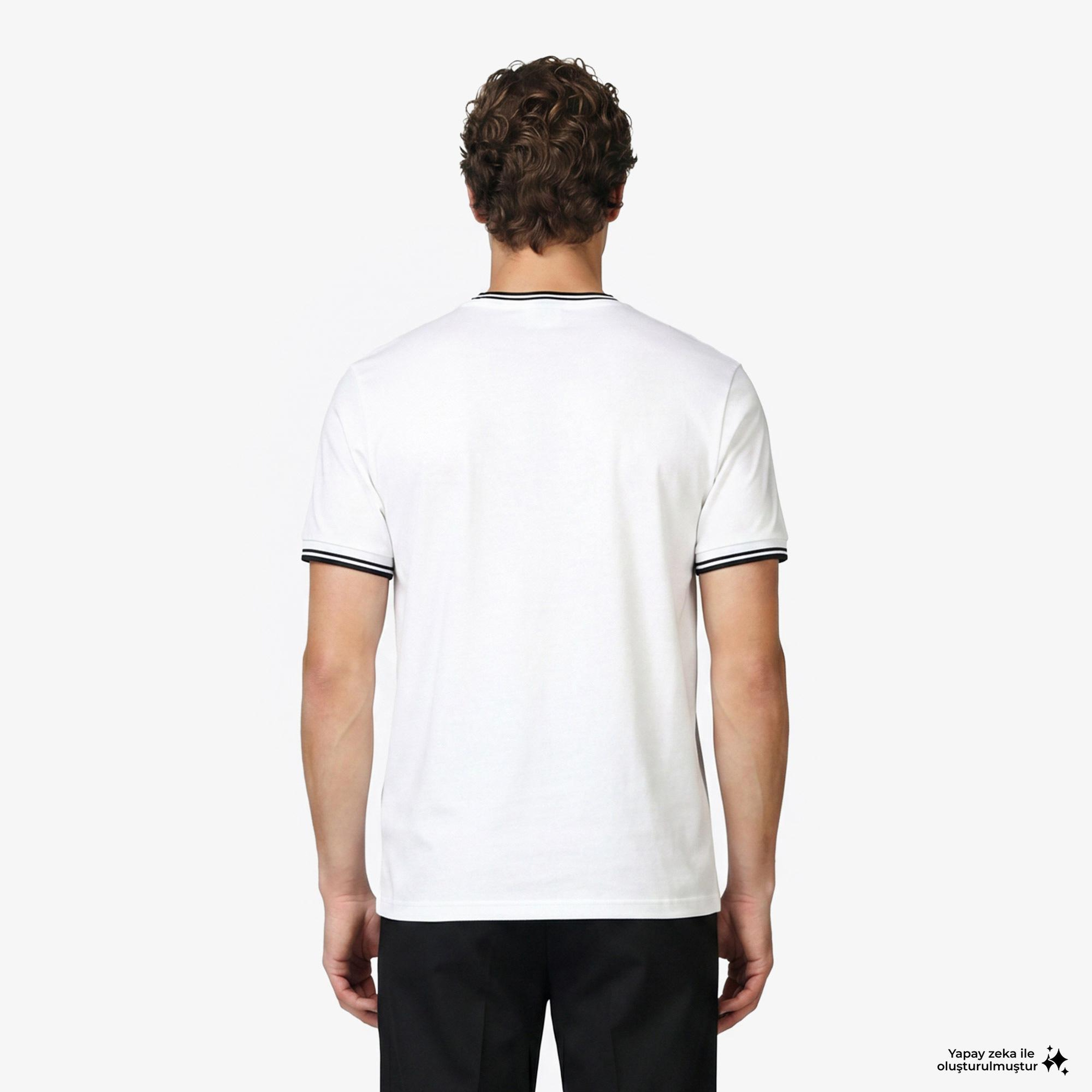 Fred Perry Twin Tipped Erkek Beyaz T-Shirt
