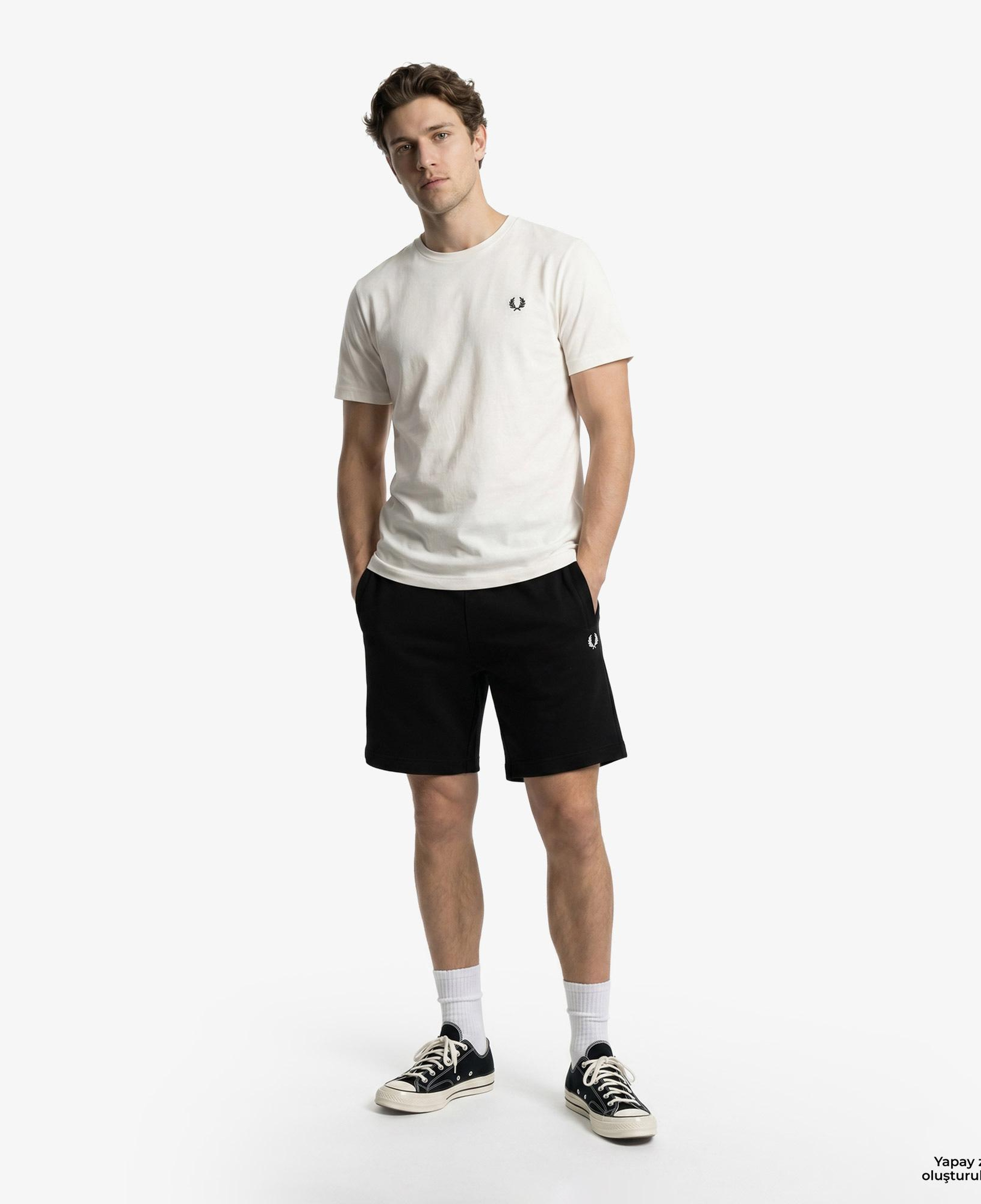 Fred Perry Crew Neck Erkek Beyaz T-Shirt