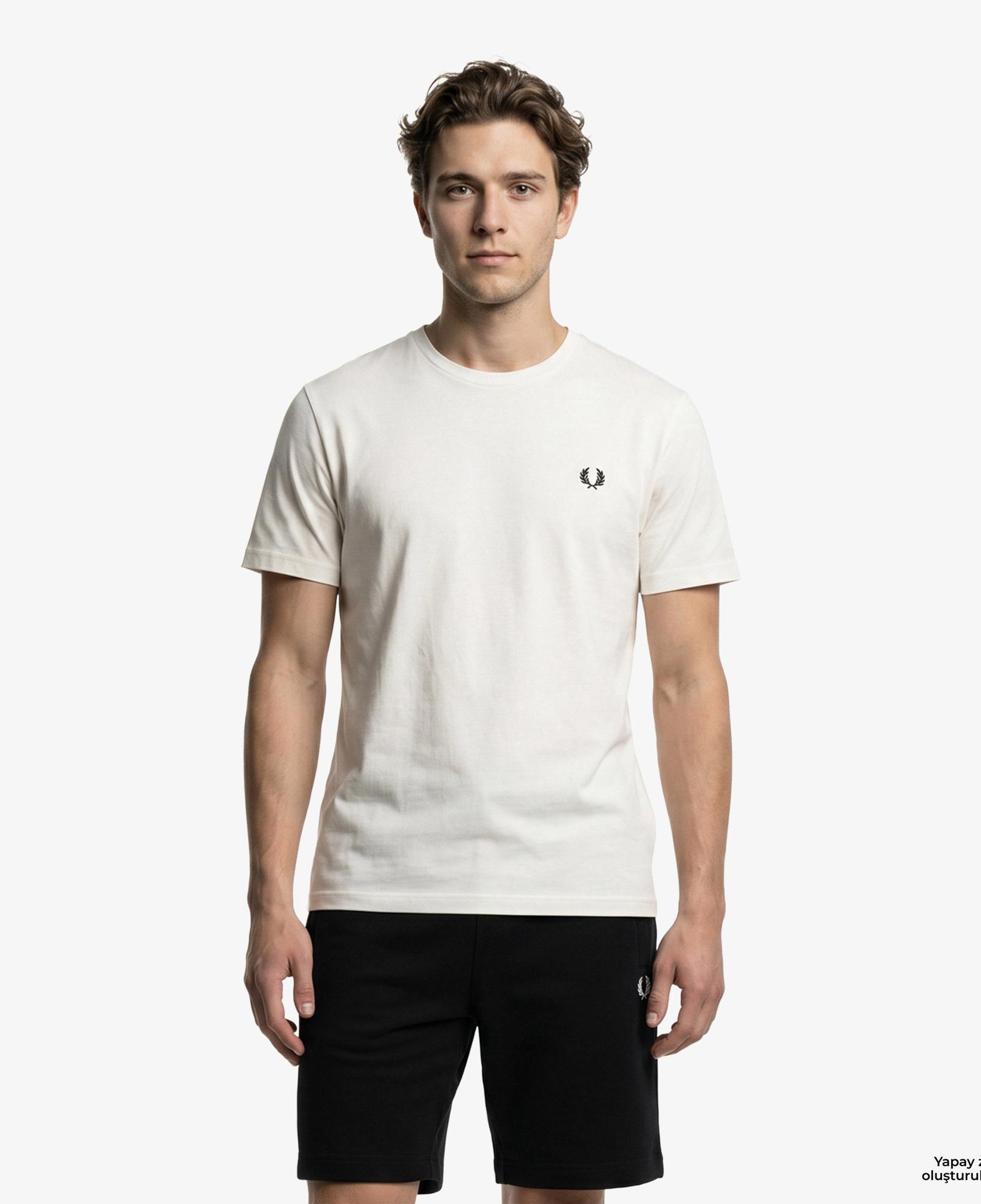 Fred Perry Crew Neck Erkek Beyaz T-Shirt