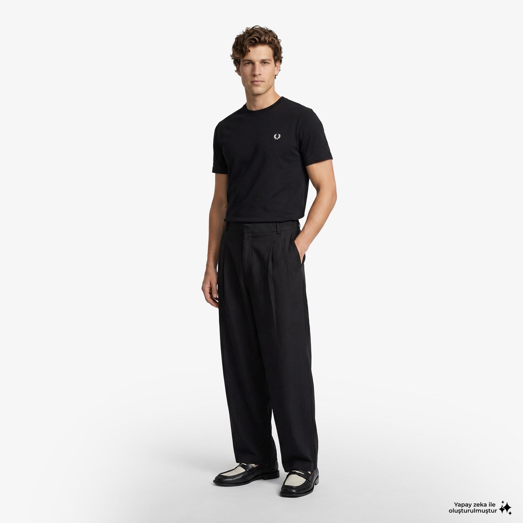Fred Perry Crew Neck Erkek Siyah T-Shirt