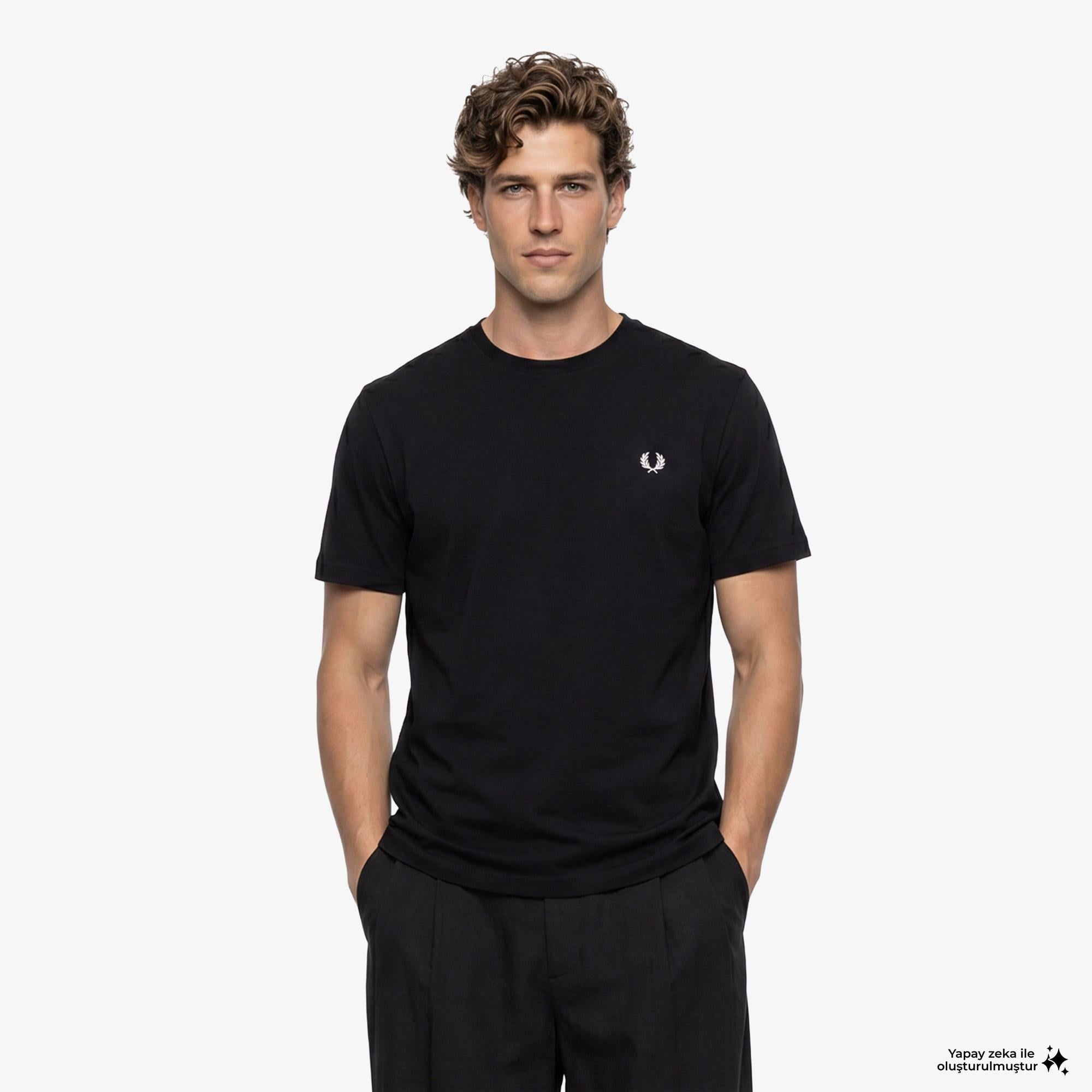 Fred Perry Crew Neck Erkek Siyah T-Shirt
