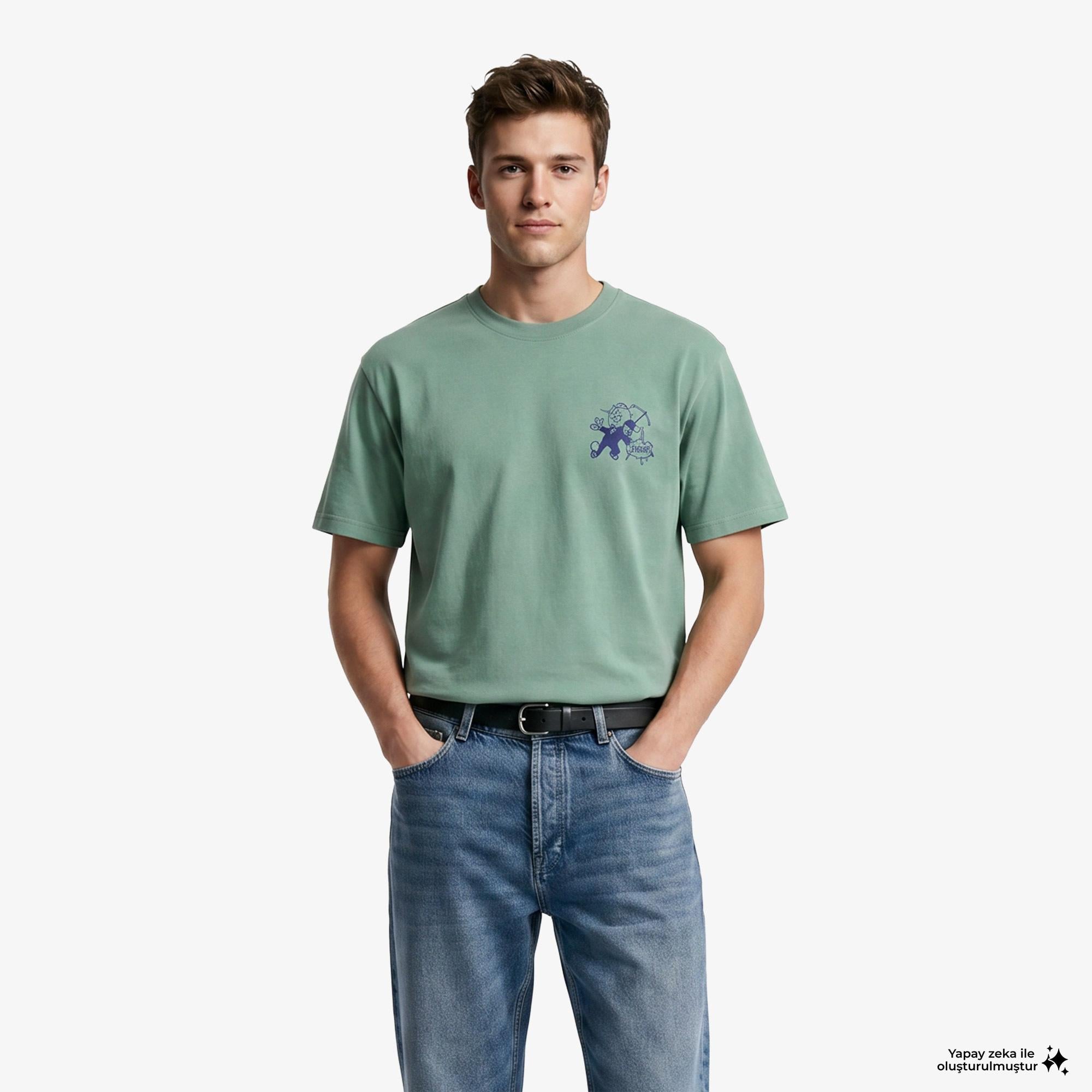 Market Walking And Talking Lawyer Erkek Yeşil T-Shirt