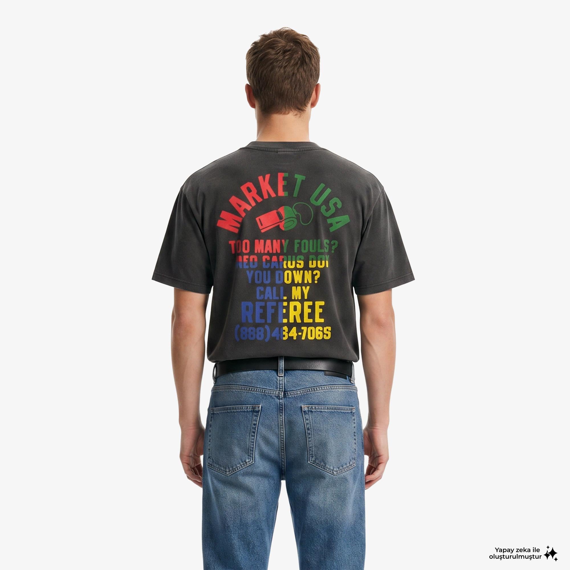 Market Smiley Foul Play Erkek Siyah T-Shirt