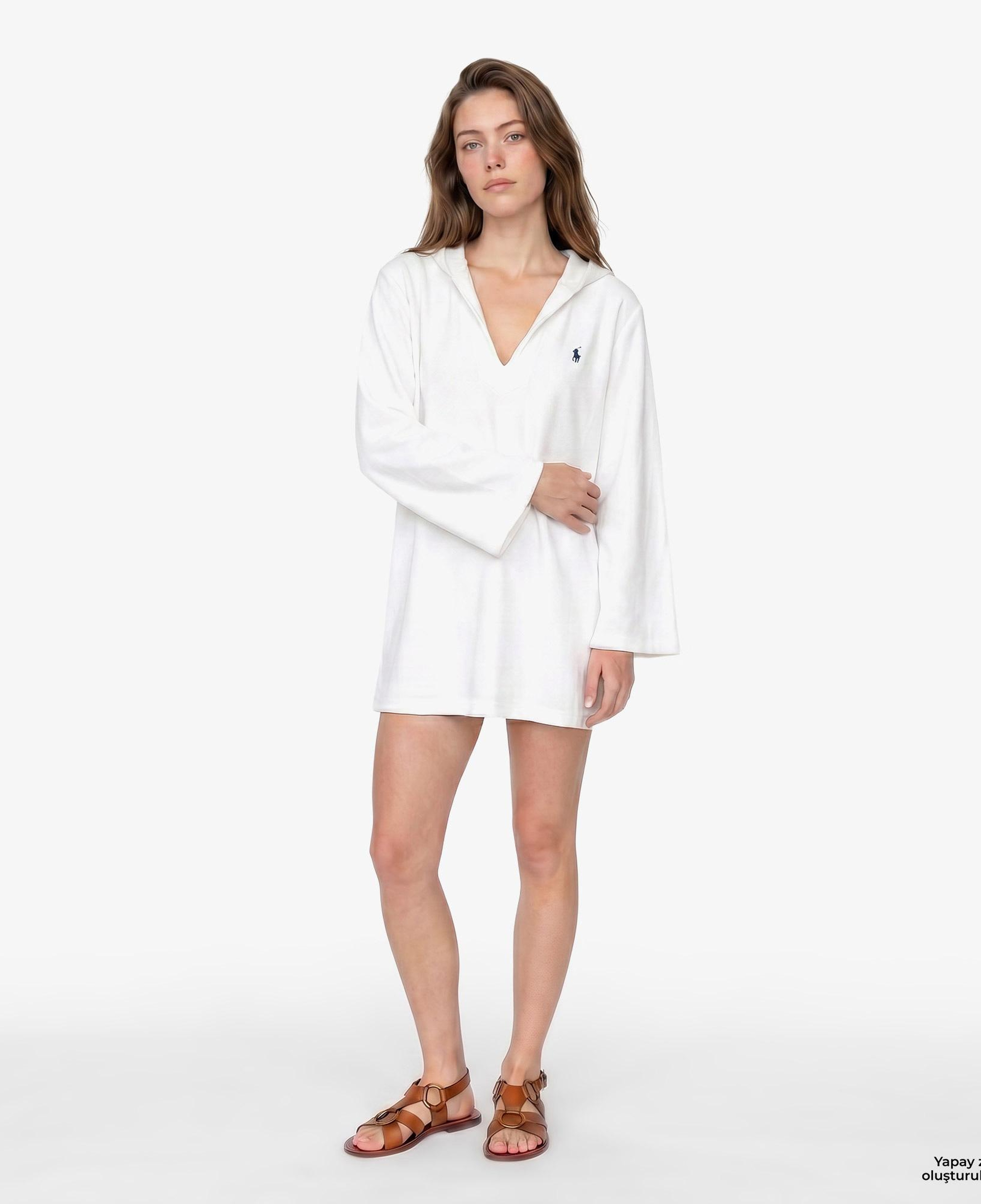 Polo Ralph Lauren Hooded Tunic Kadın Beyaz Pareo