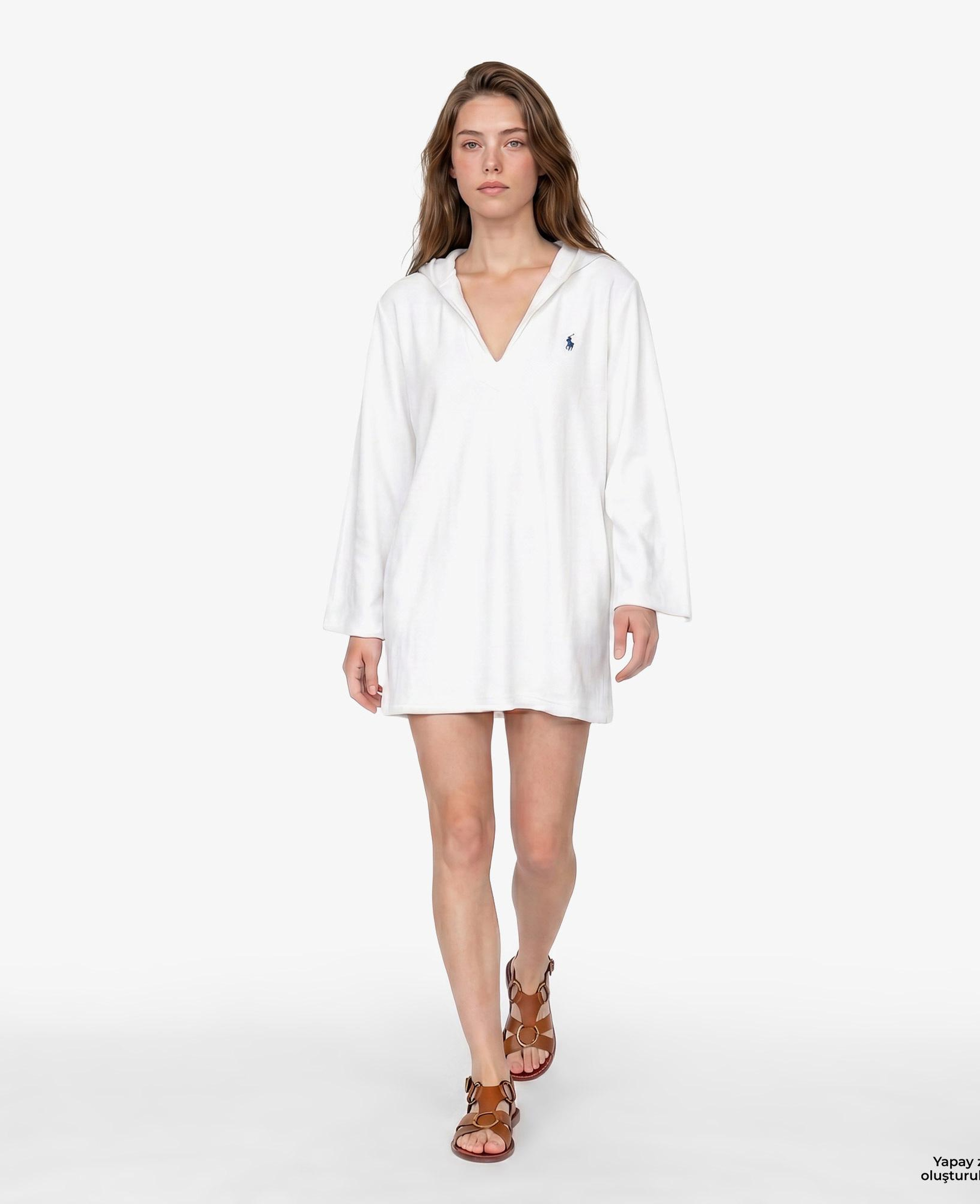 Polo Ralph Lauren Hooded Tunic Kadın Beyaz Pareo