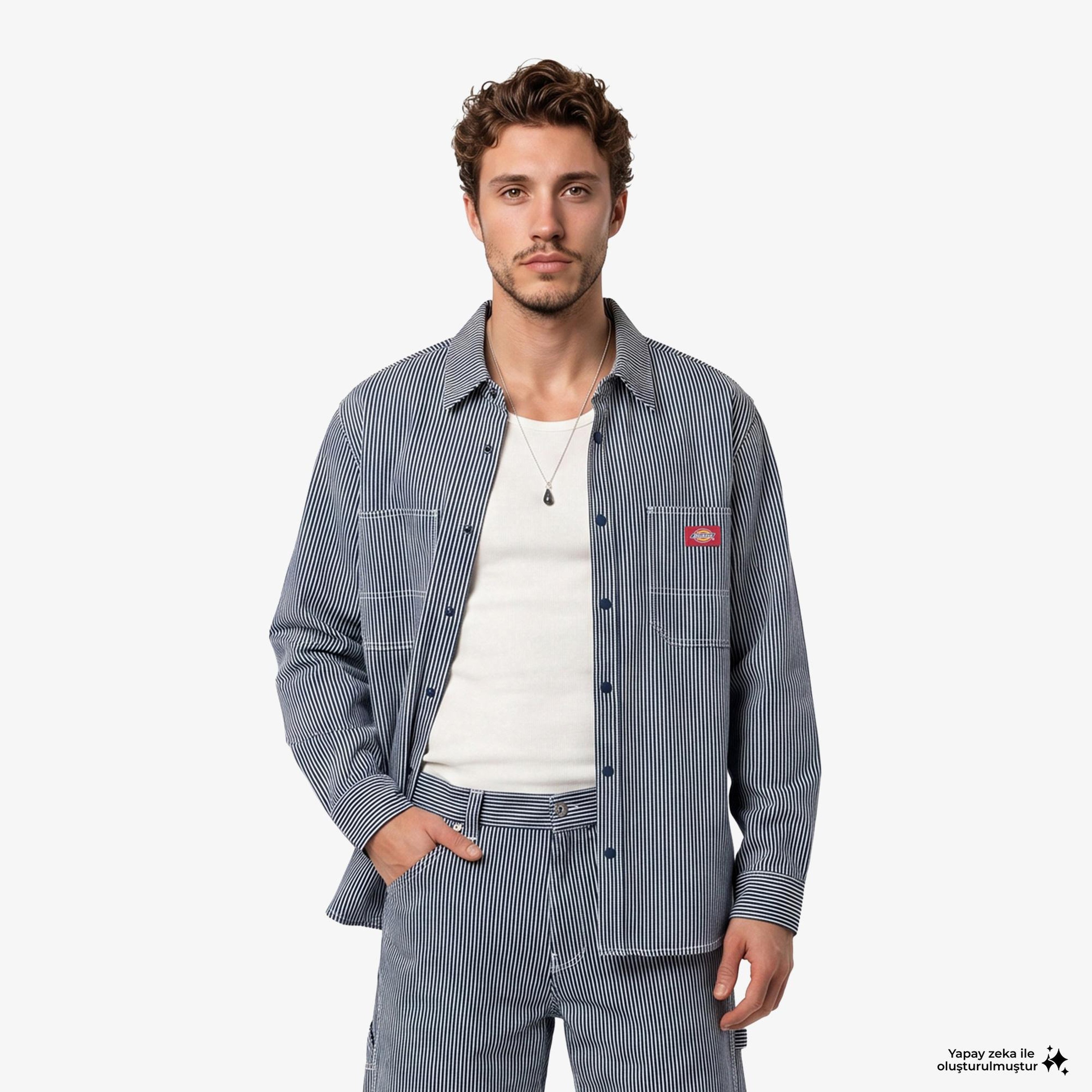 Dickies Hickory Work Erkek Mavi Gömlek