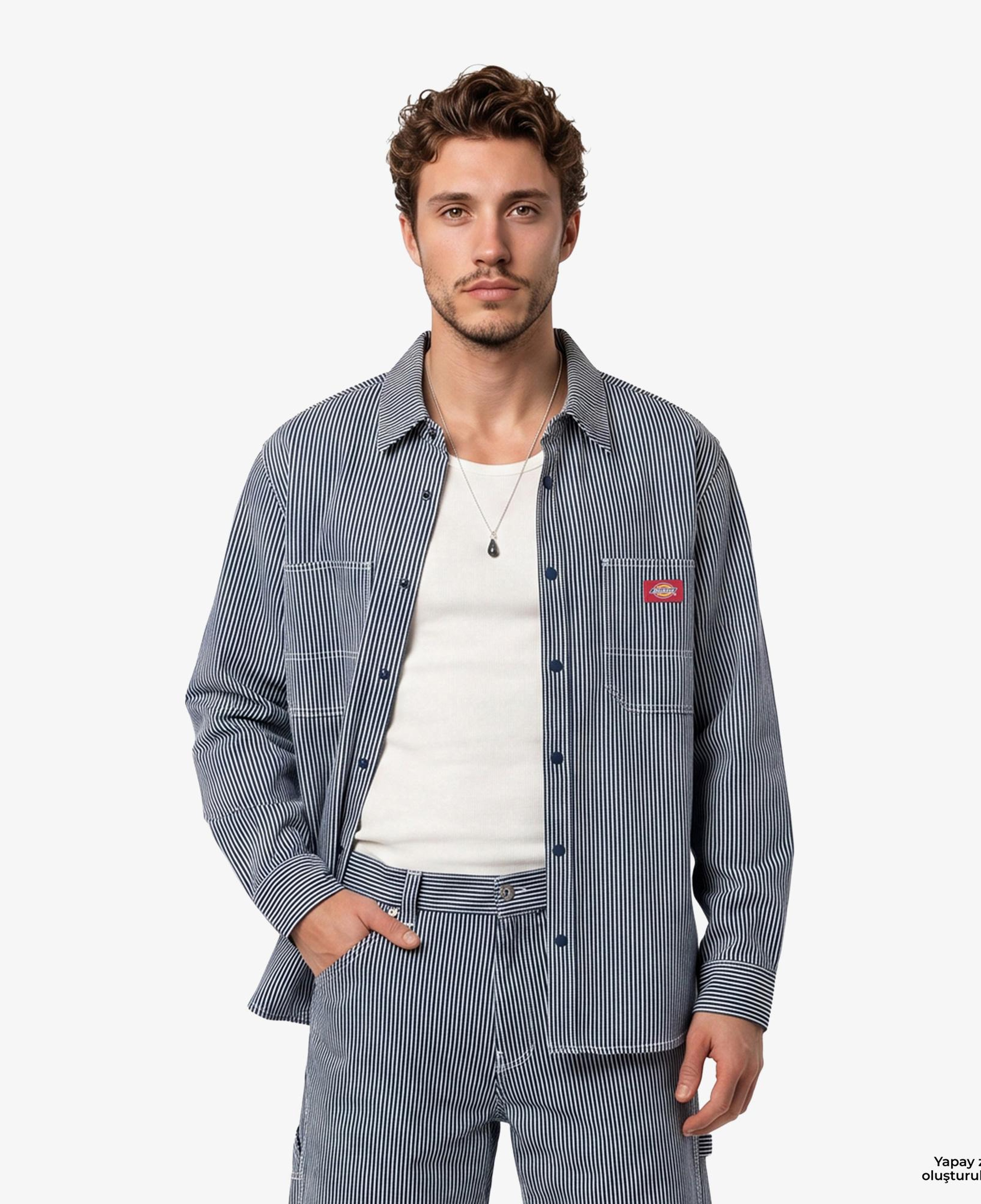 Dickies Hickory Work Erkek Mavi Gömlek