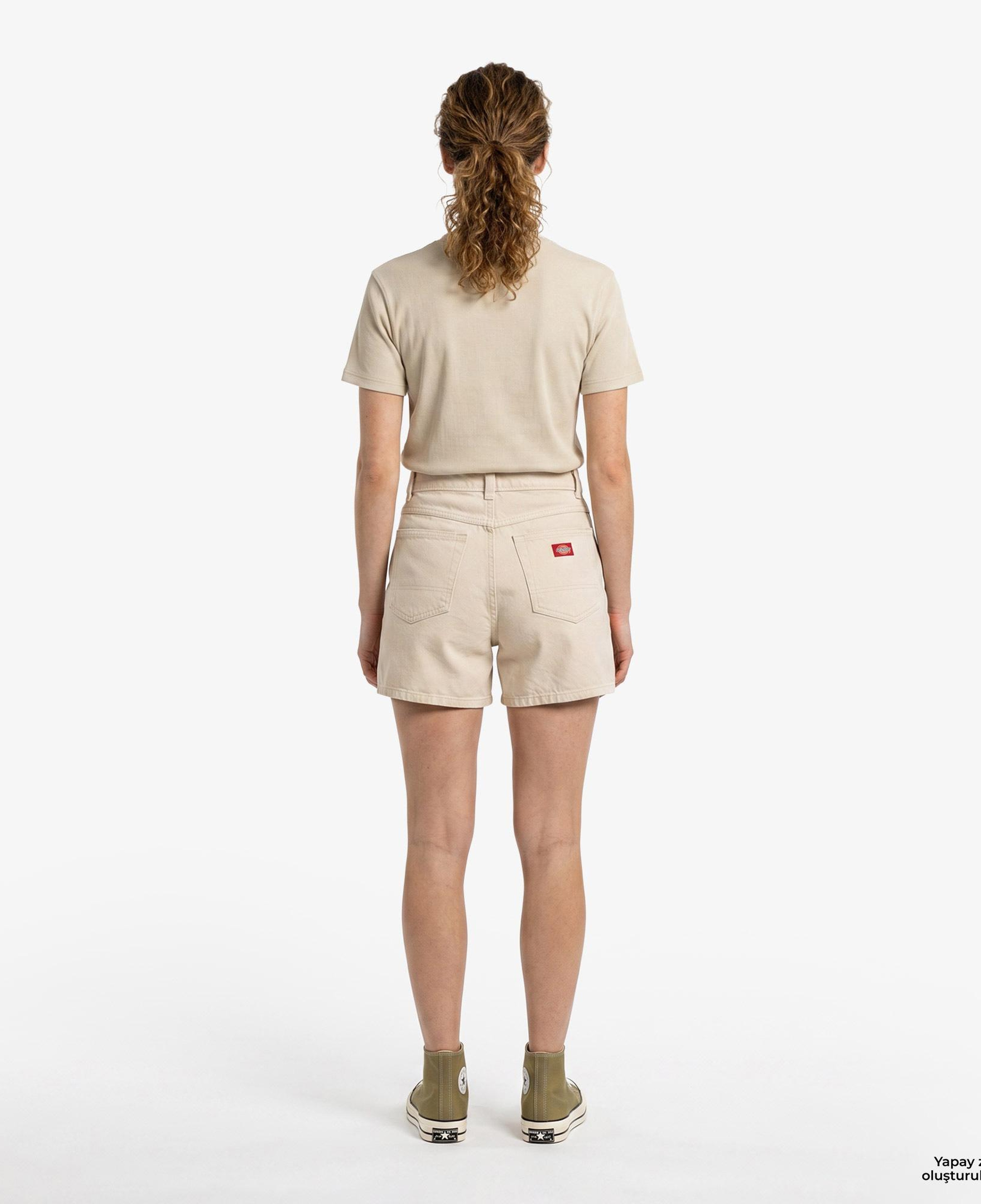 Dickies 984 5 Inch High Waist Jean Kadın Krem Şort