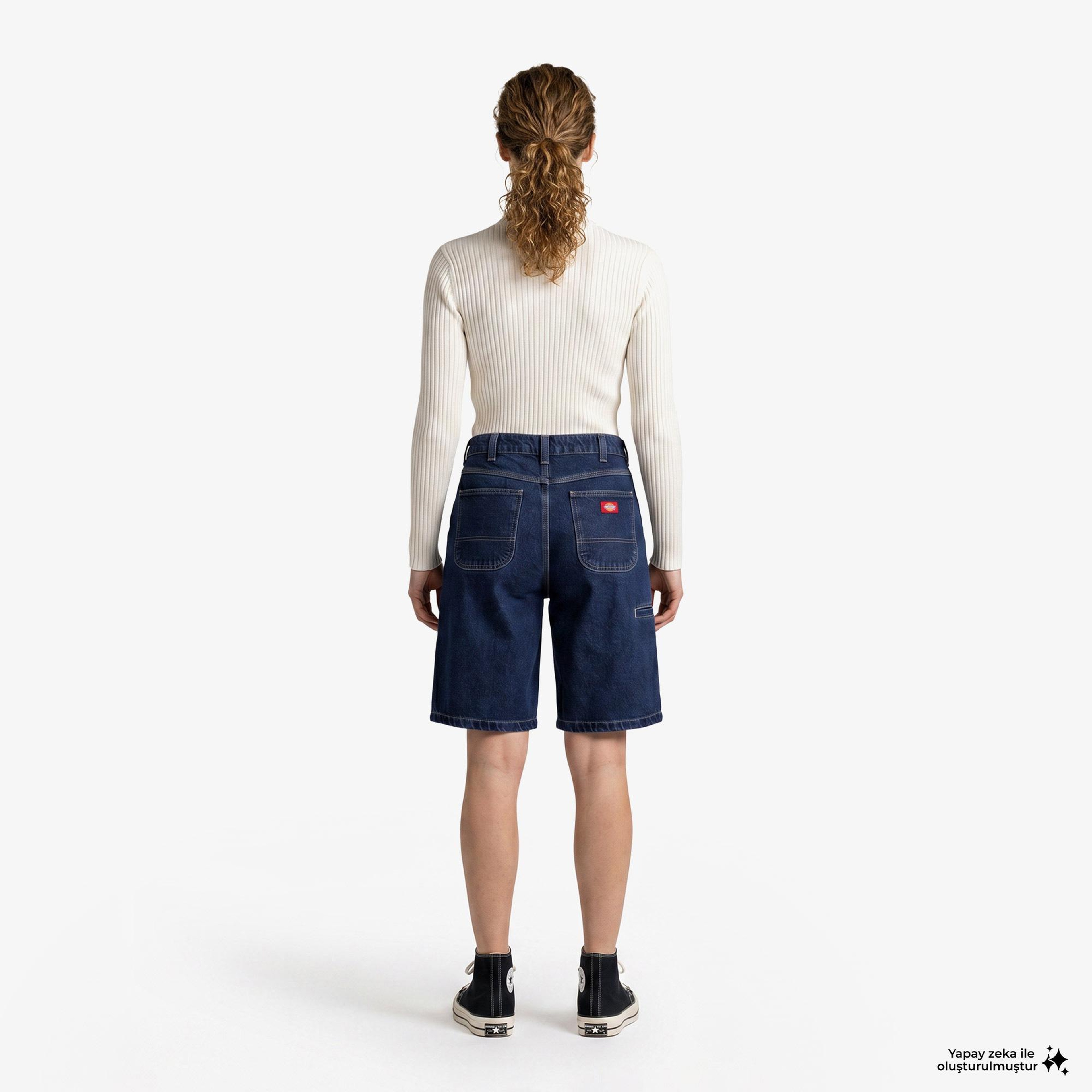 Dickies 957 13 Inch Loose Denim Kadın Mavi Şort