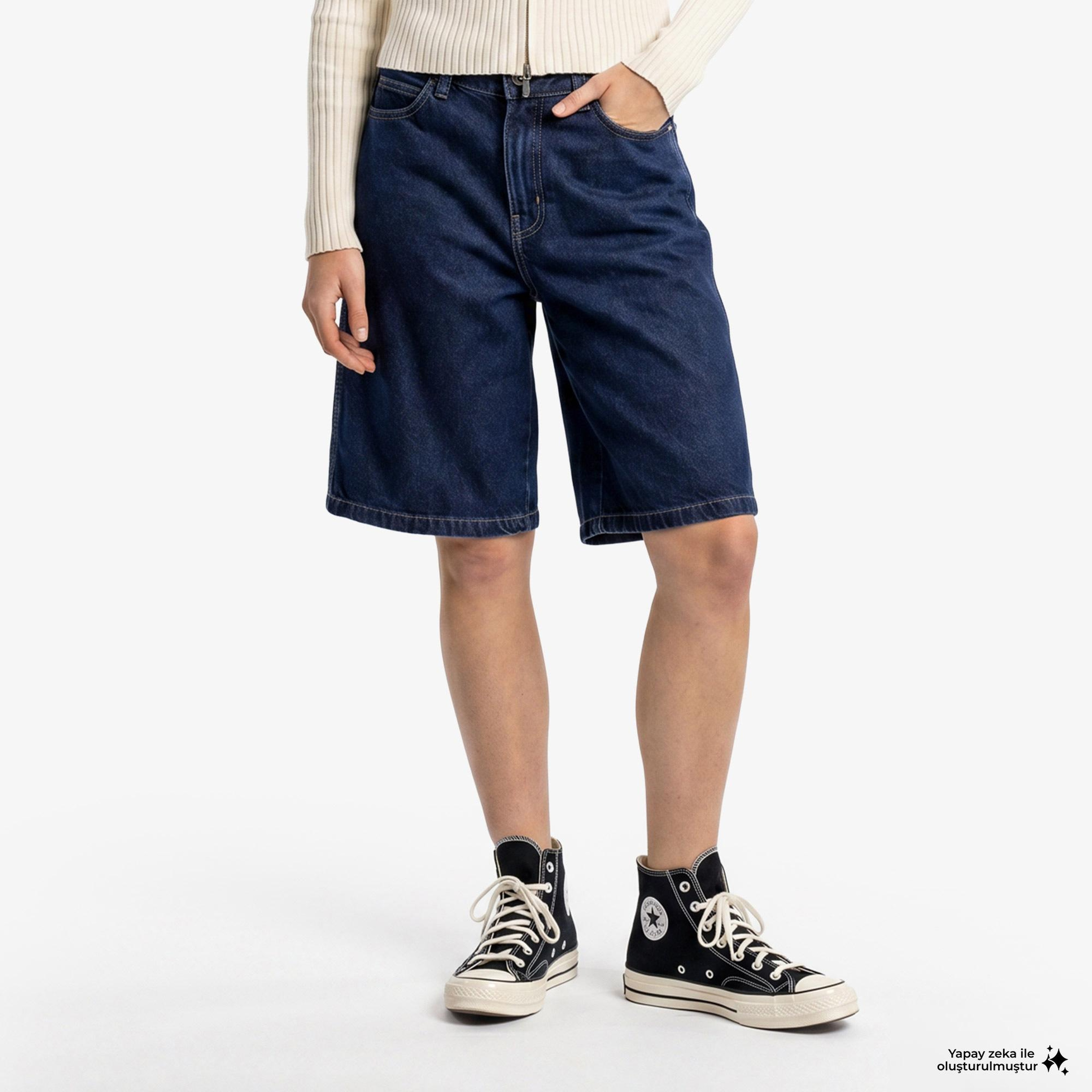 Dickies 957 13 Inch Loose Denim Kadın Mavi Şort