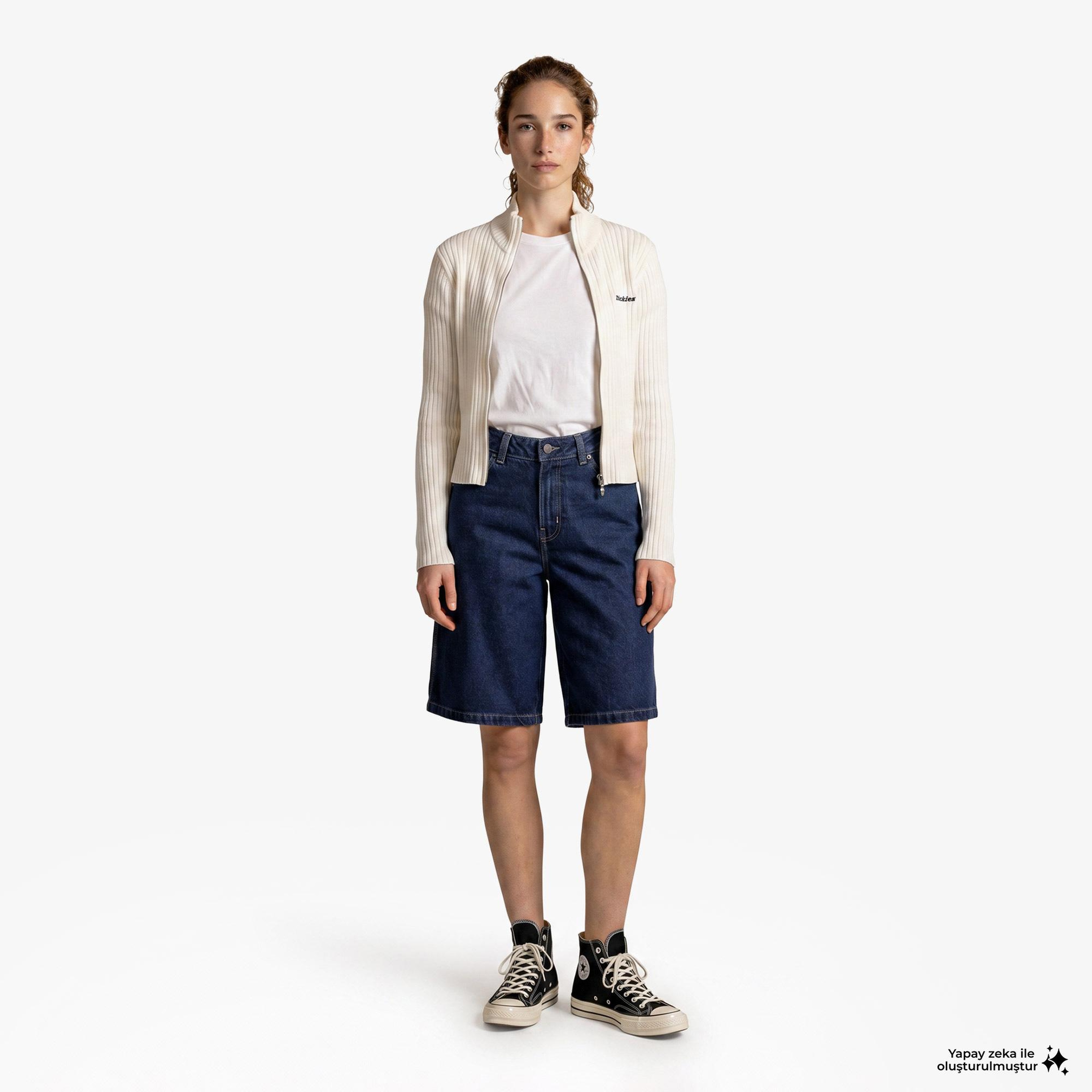 Dickies 957 13 Inch Loose Denim Kadın Mavi Şort