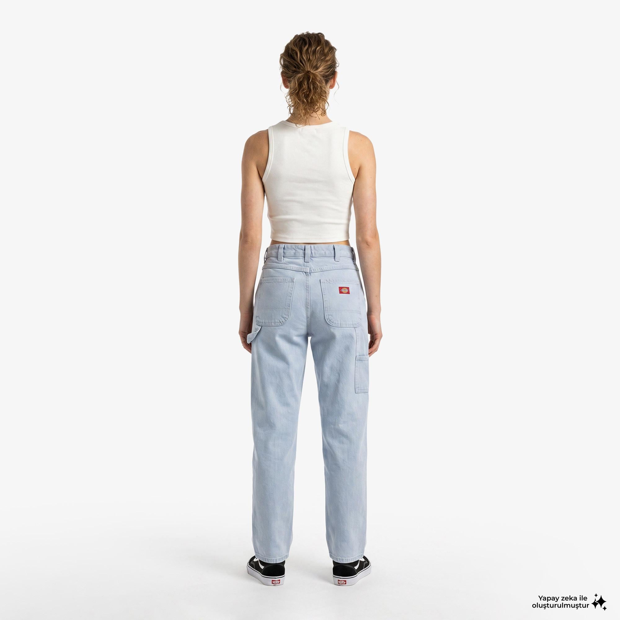 Dickies 993 High Waist Tapered Carpenter Kadın Mavi Pantolon