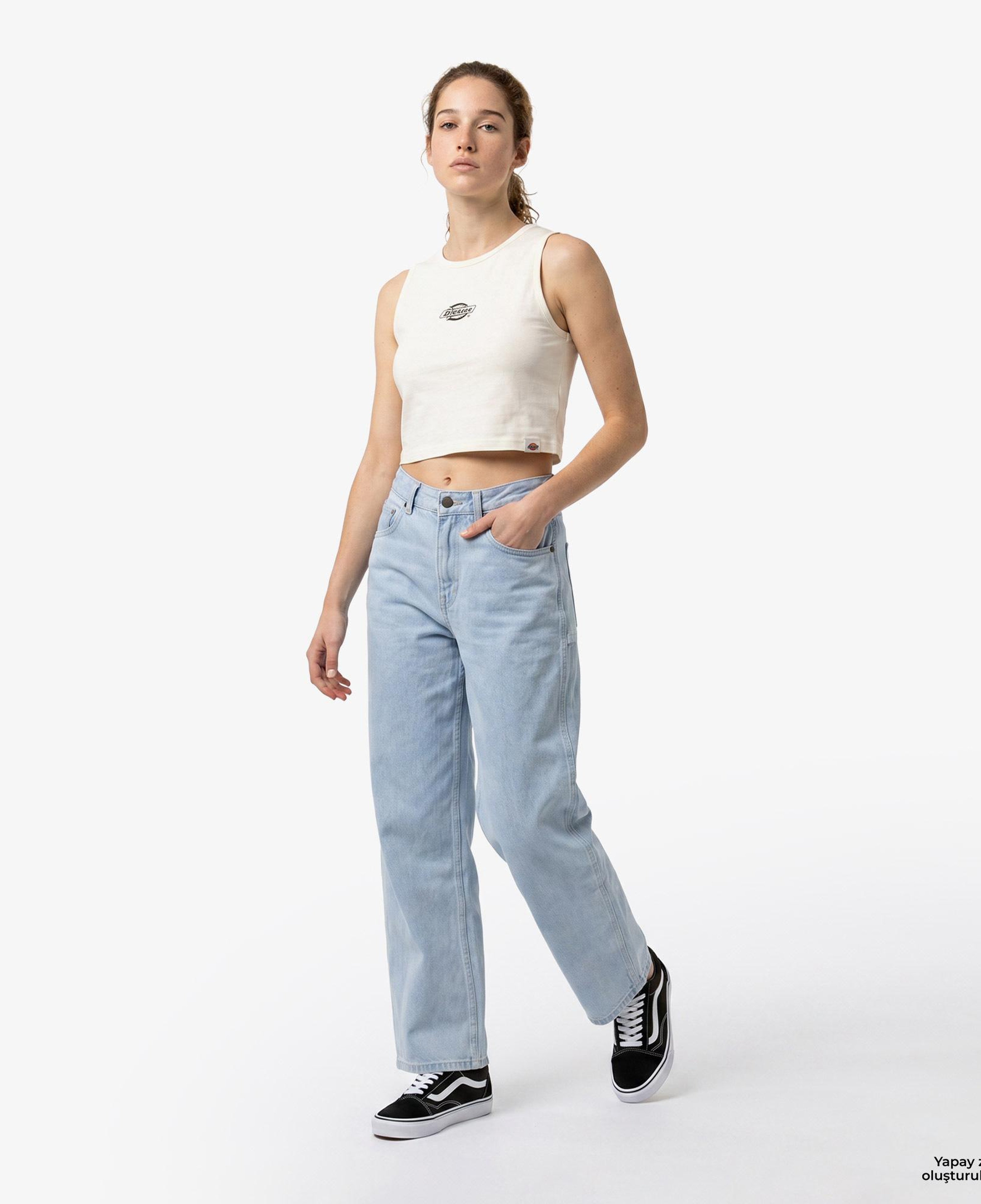 Dickies 993 High Waist Tapered Carpenter Kadın Mavi Pantolon