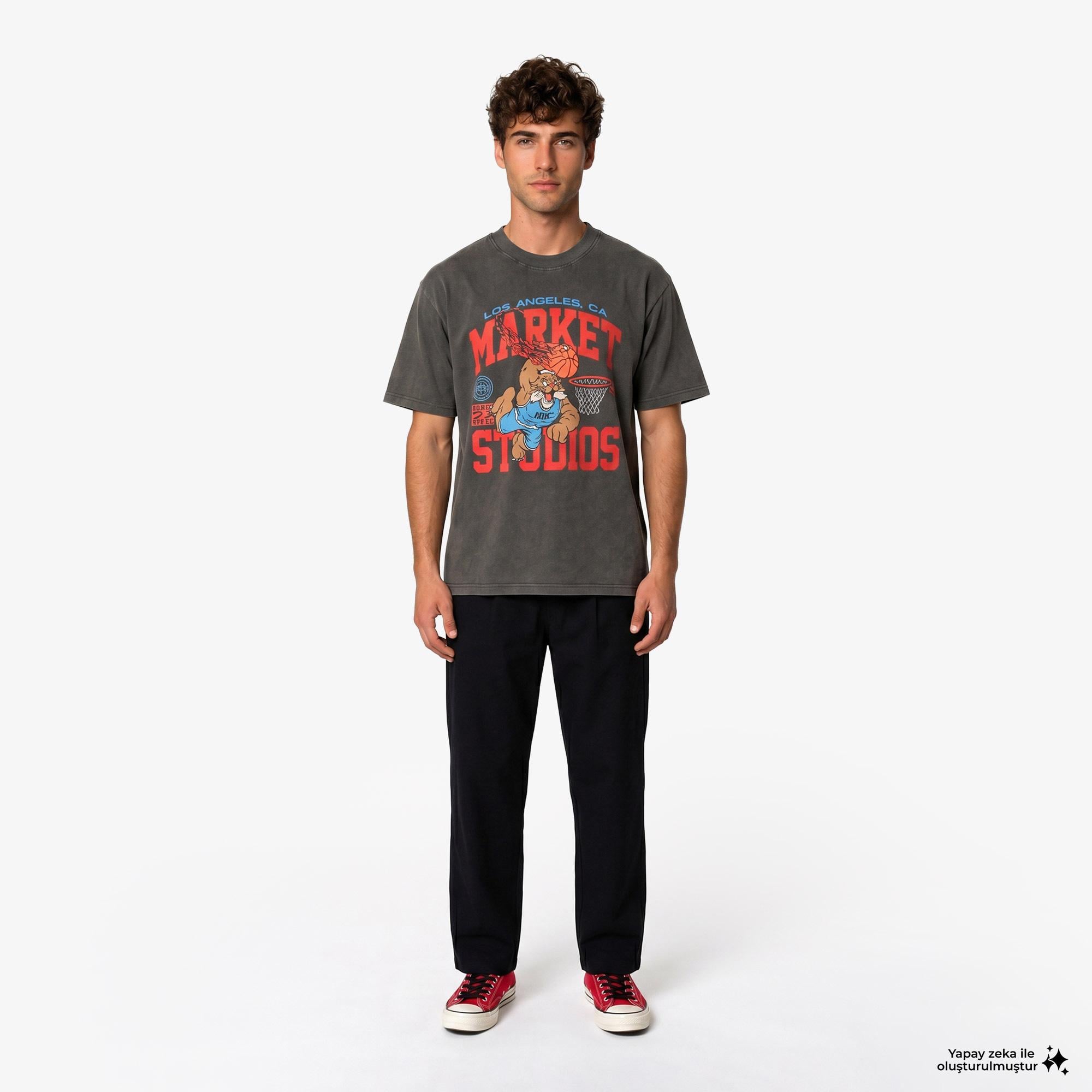 Market Ballin Bobcat Erkek Siyah T-Shirt