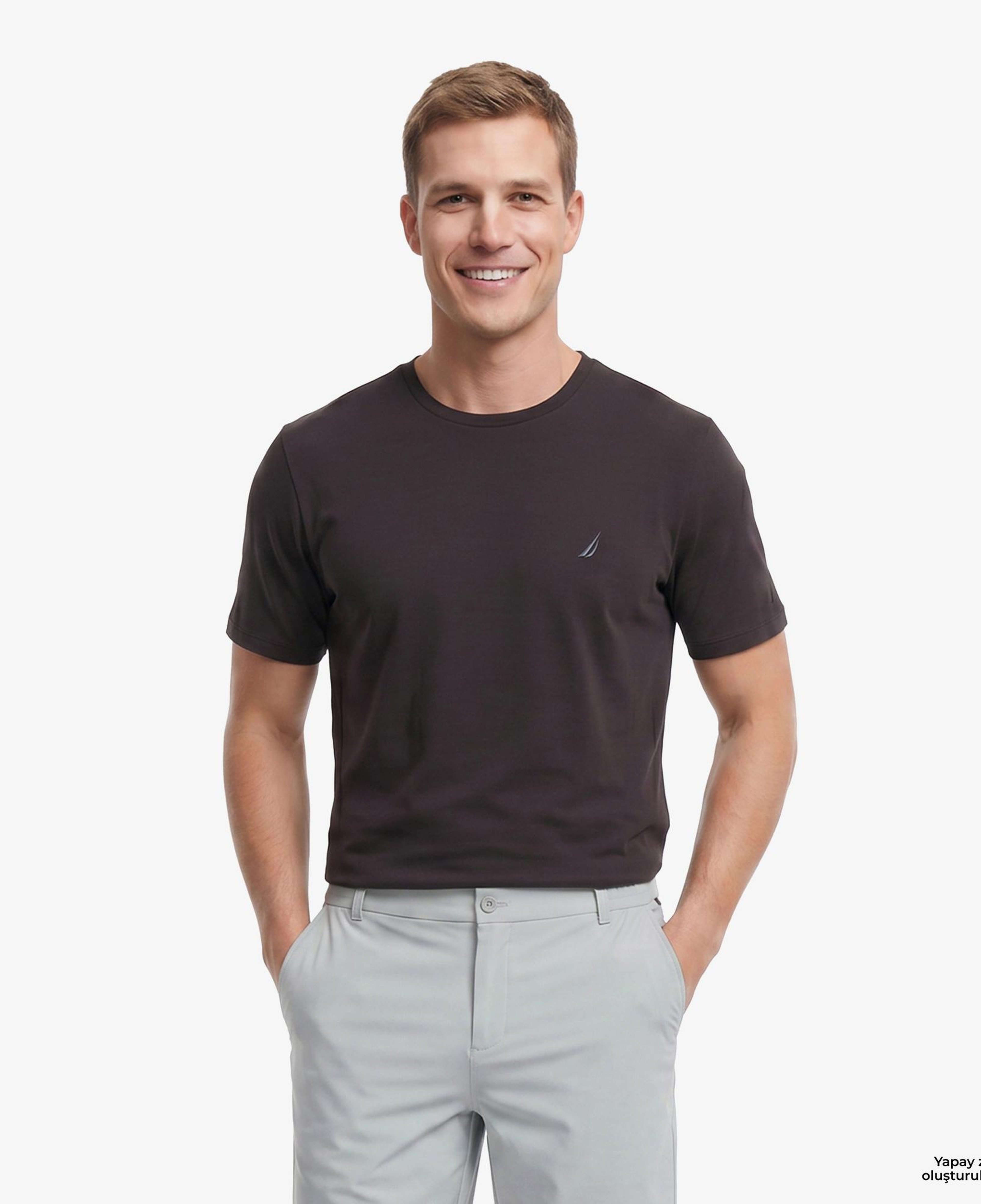 Nautica Erkek Kahverengi Regular Fit T-Shirt