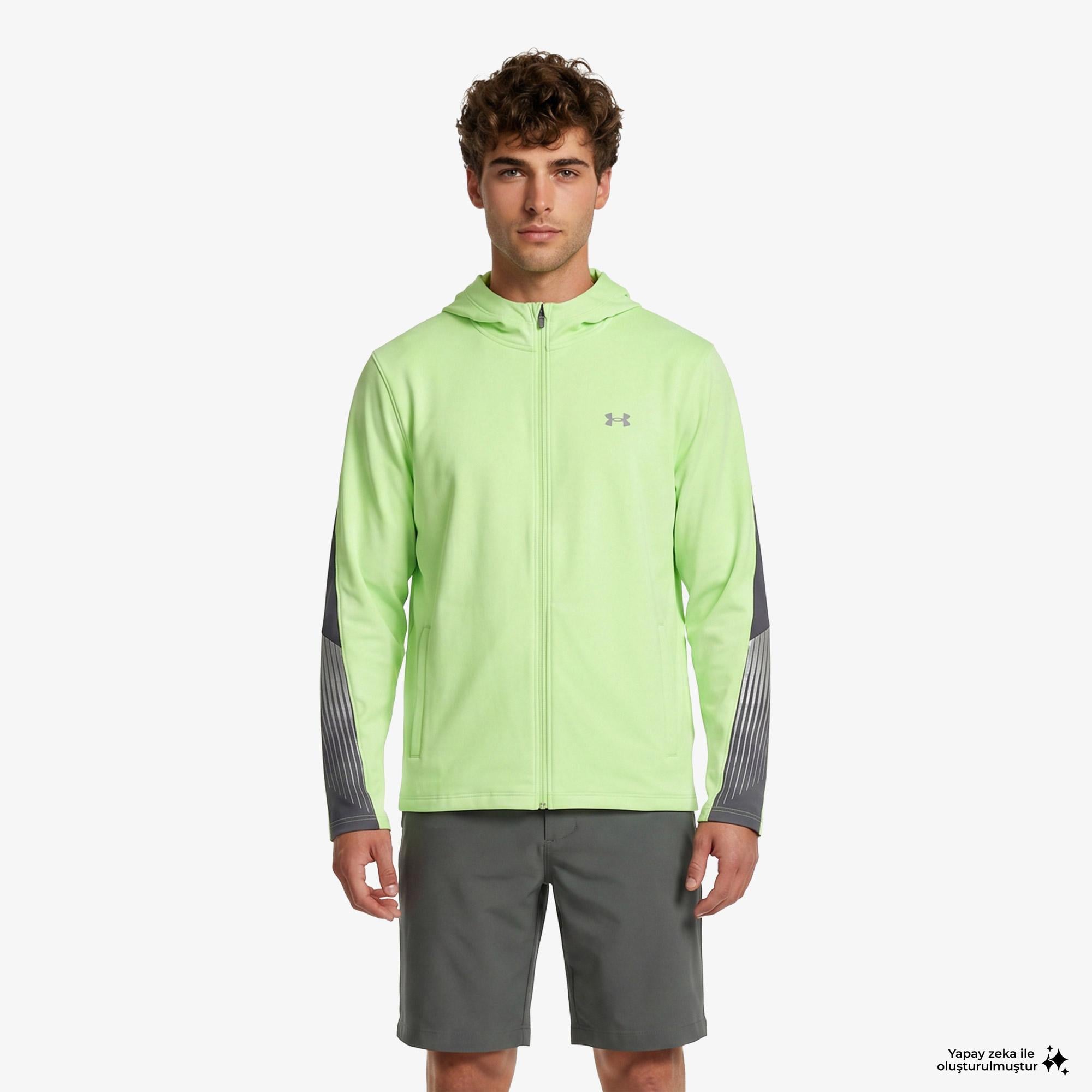 Under Armour Velociti Storm Hooded Erkek Sarı Koşu Ceket