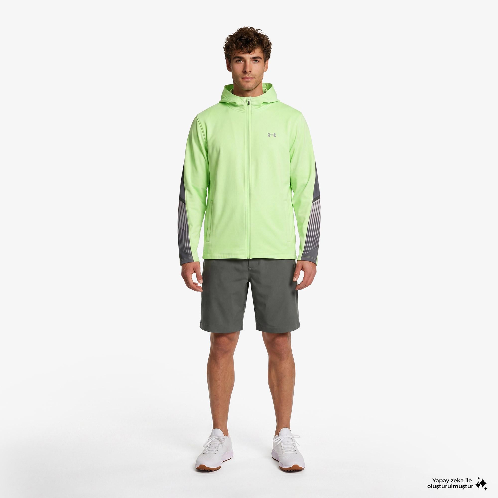 Under Armour Velociti Storm Hooded Erkek Sarı Koşu Ceket