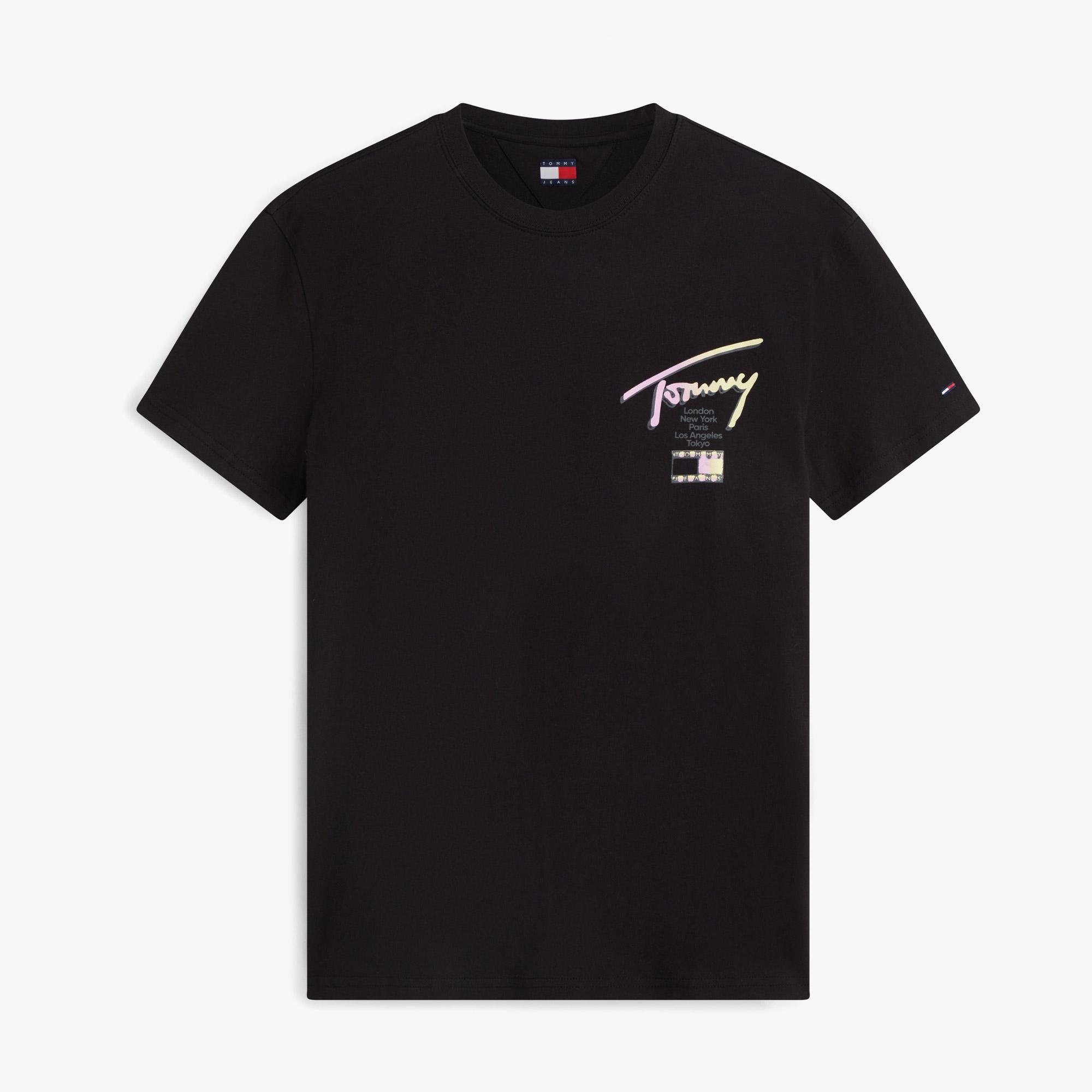 Tommy Hilfiger City Sign Erkek Siyah T-Shirt