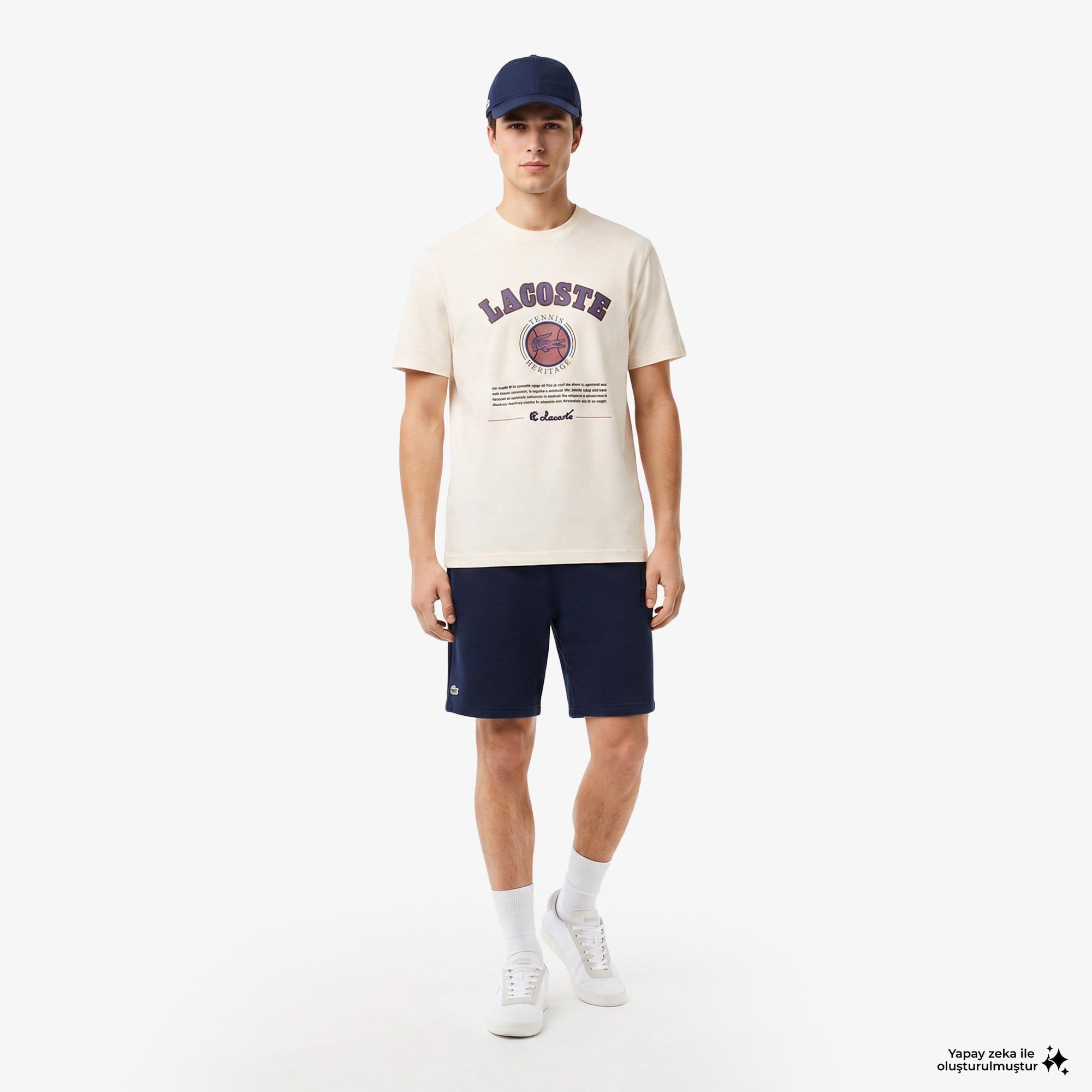 Lacoste Erkek Krem T-Shirt