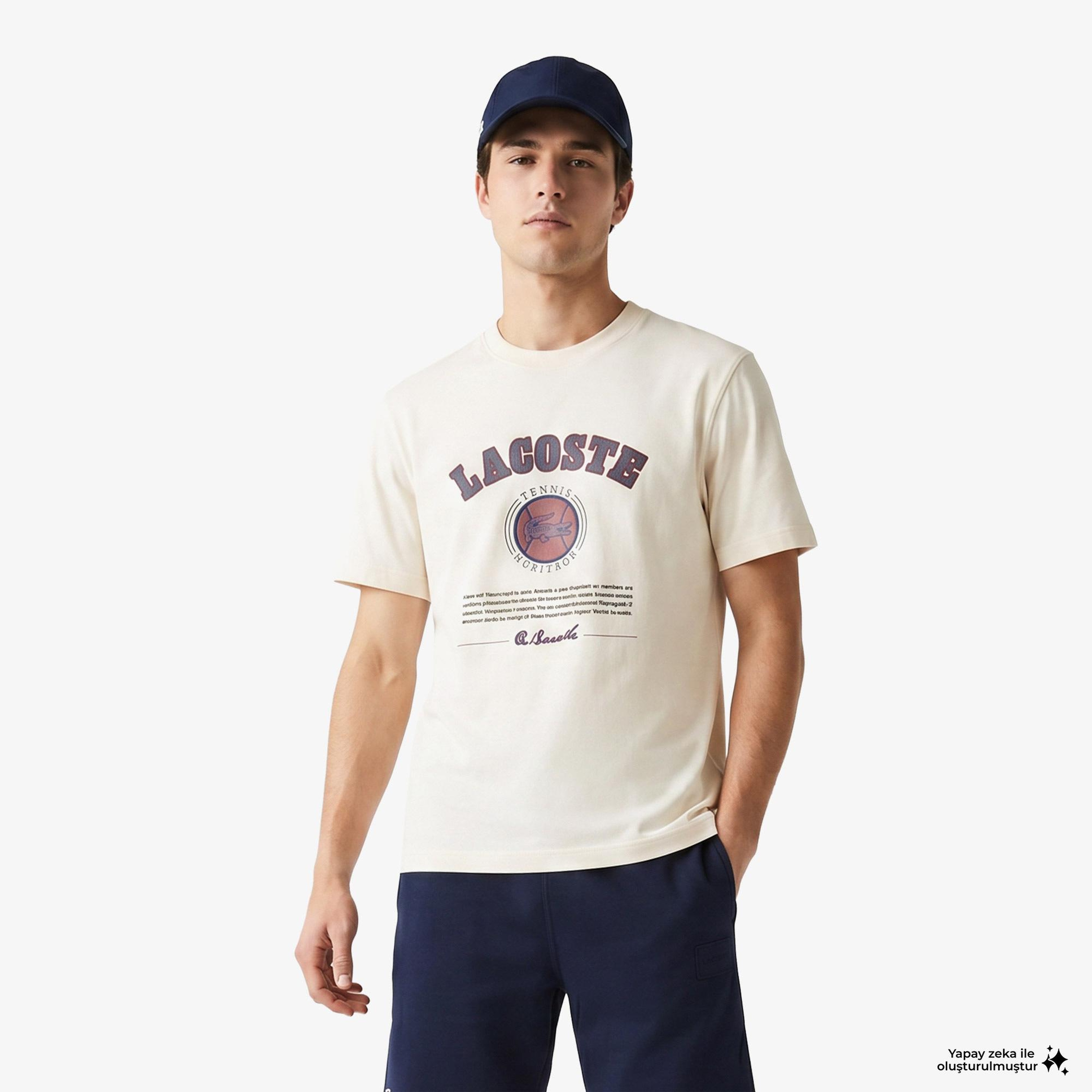 Lacoste Erkek Krem T-Shirt