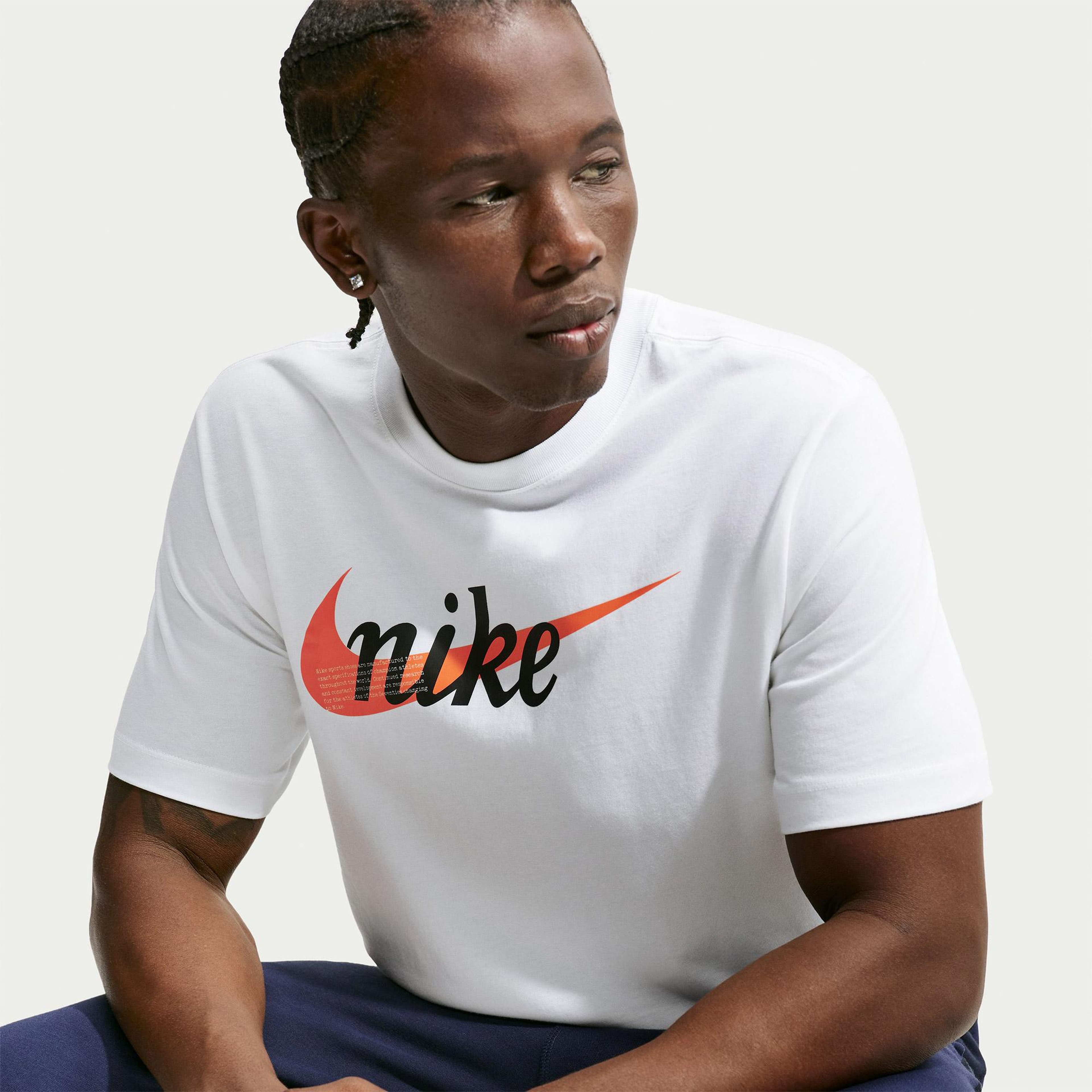 Nike Sportswear Club Brand Erkek Beyaz T-Shirt