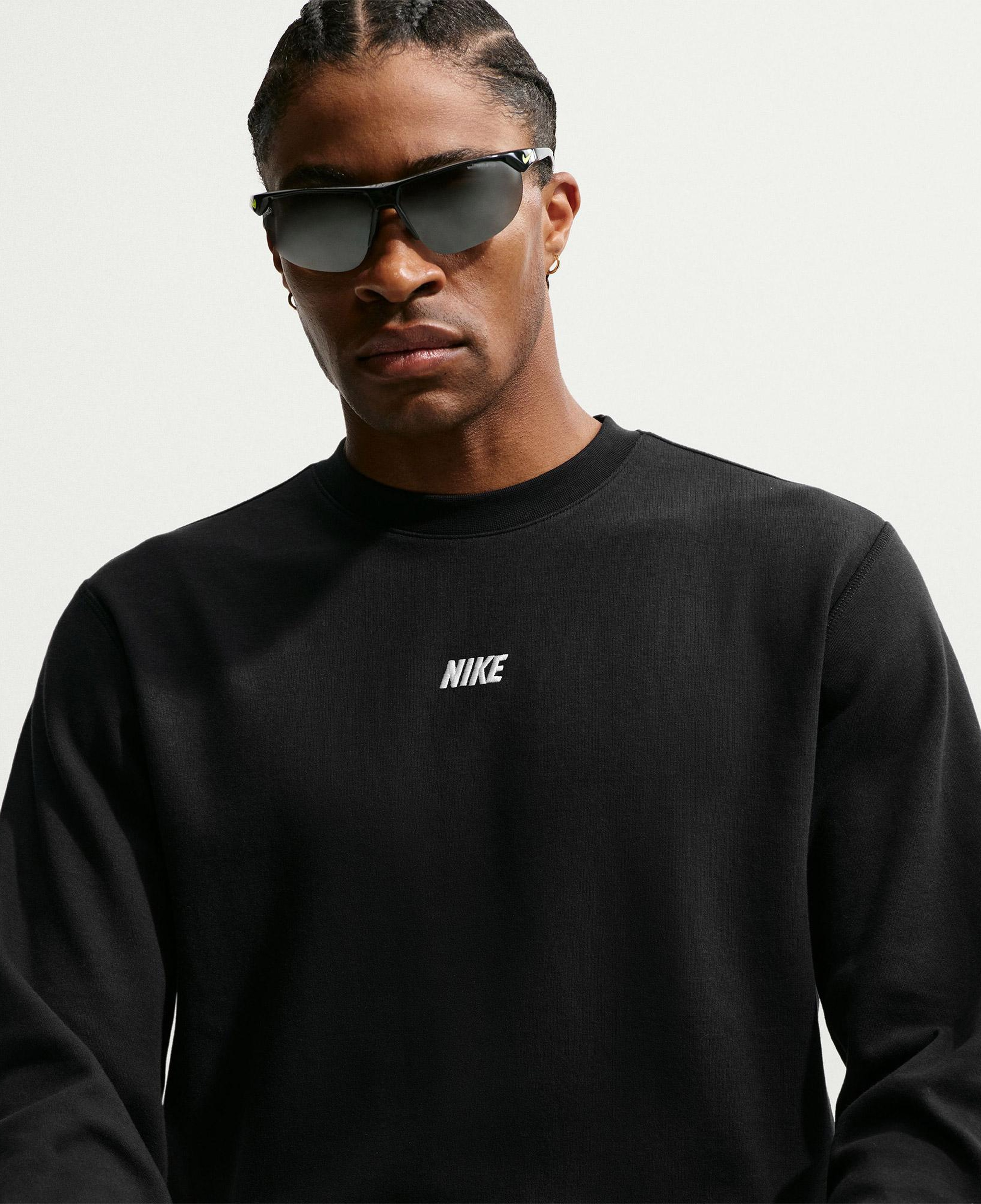 Nike Sportswear Club Varsity Erkek Siyah Uzun Kollu T-Shirt