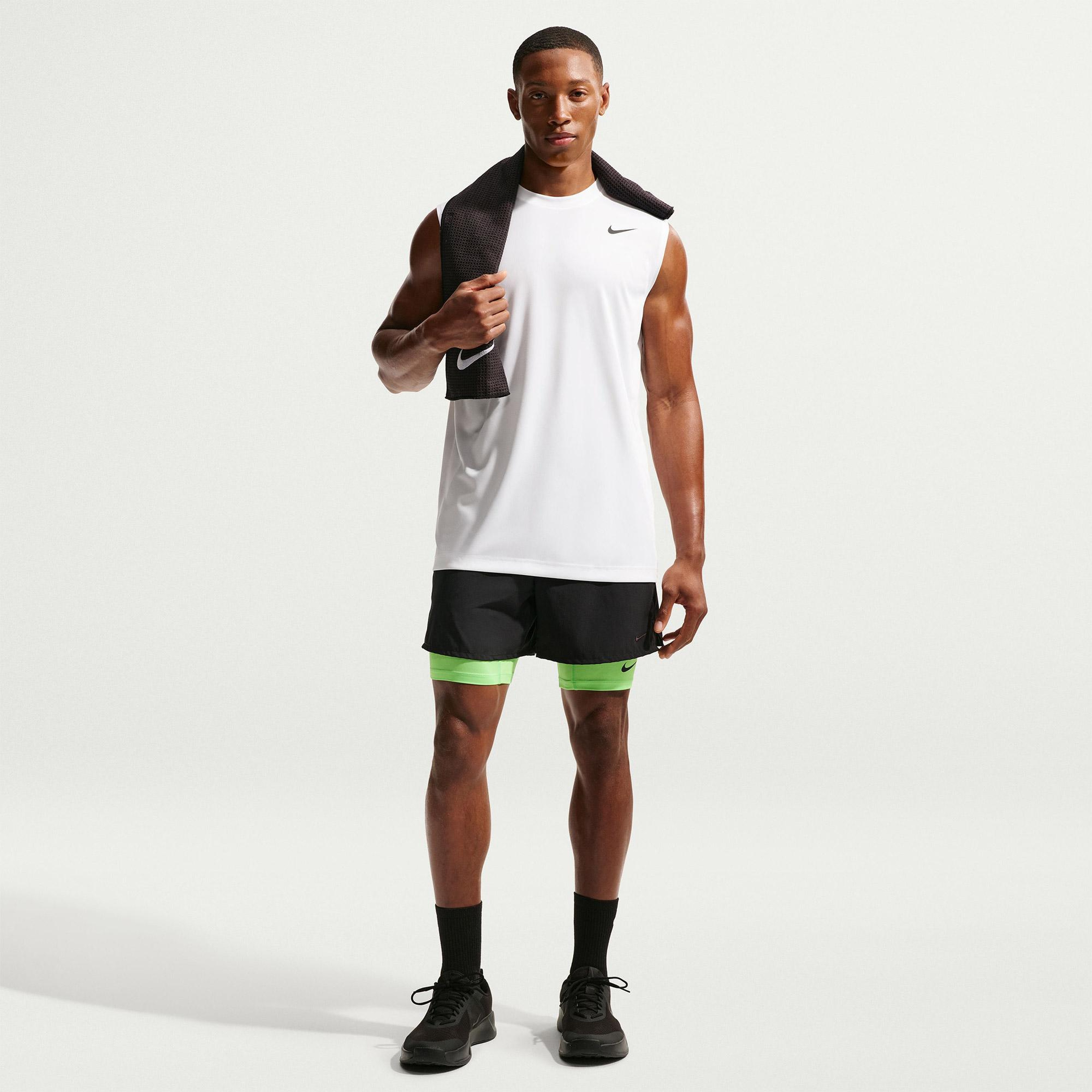 Nike Dri-Fit Sleeveless Flex Erkek Beyaz T-Shirt
