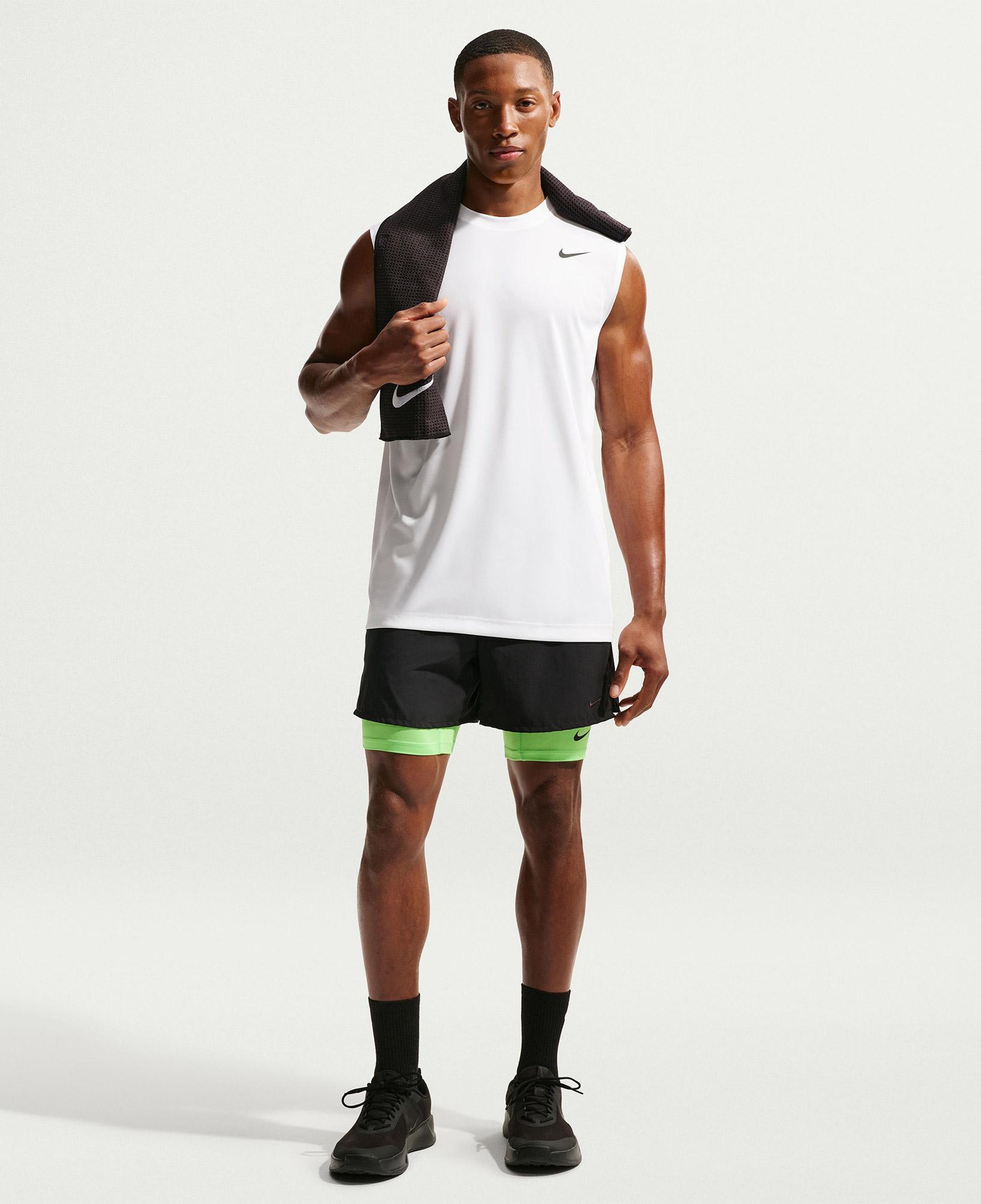 Nike Dri-Fit Sleeveless Flex Erkek Beyaz T-Shirt